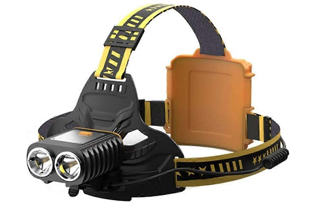 10000 LM LED Headlamp 4* +2*COB+2*Red Headlamp Waterproof Flashlight Rechargeable Torch Lantern(Black)