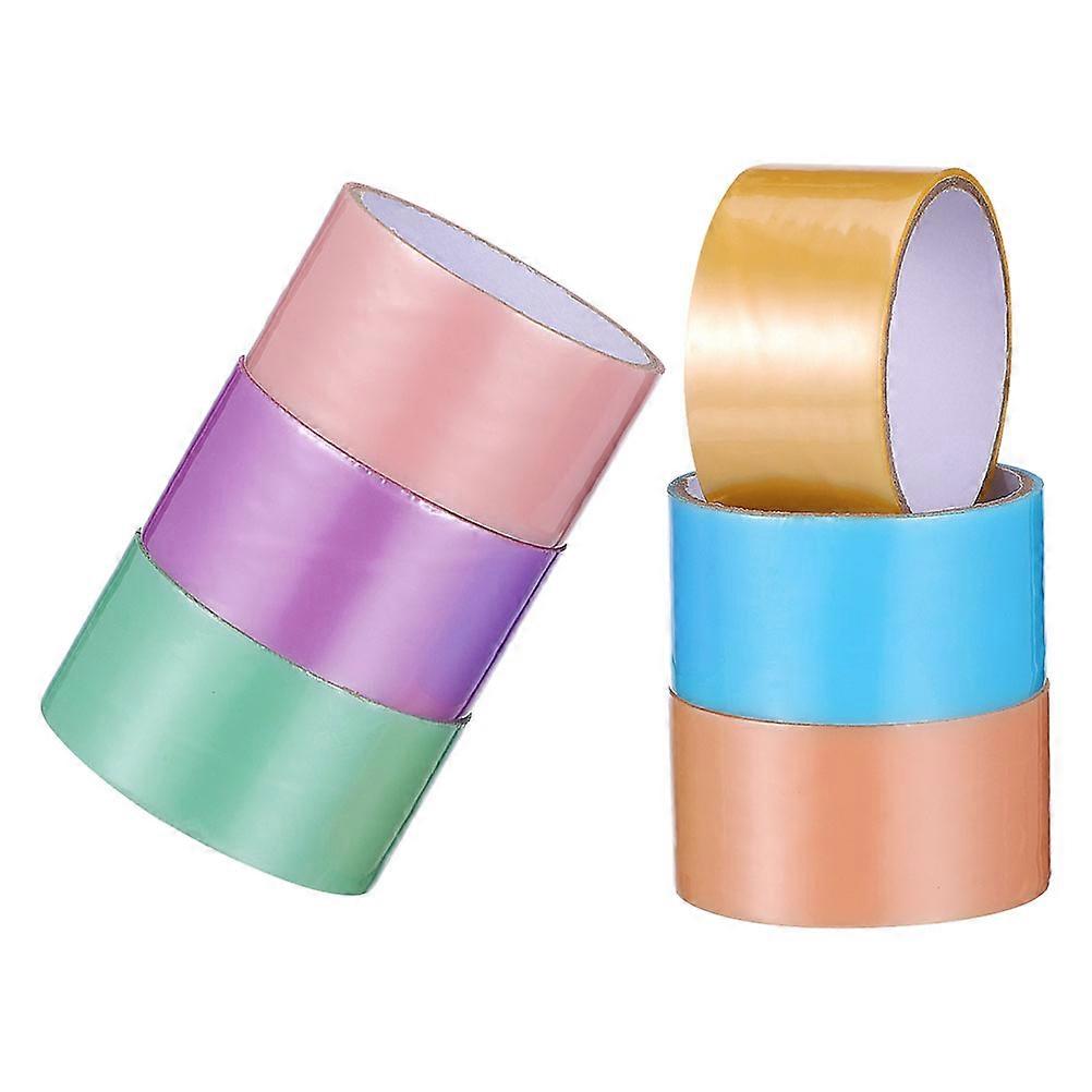 6 Rolls Bright Colored Sticky Ball Tape Wide Self Adhesive Craft Tape for DIY Projects Classroom Use Portable
