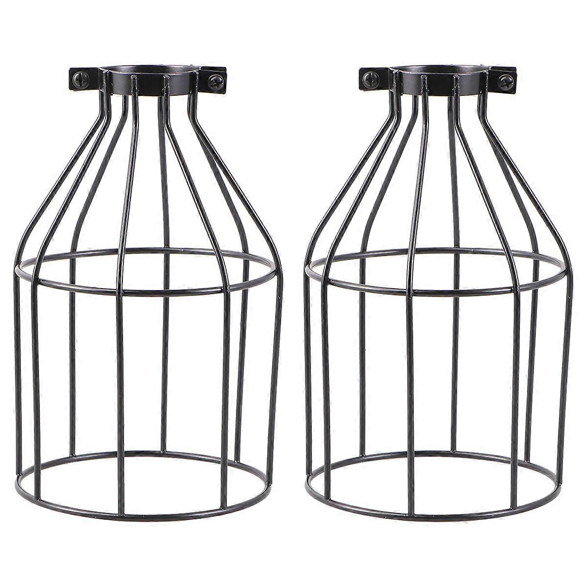 Iron Lamp Cover Light Gathering Function Square Shape for Use Black Color 2Pcs