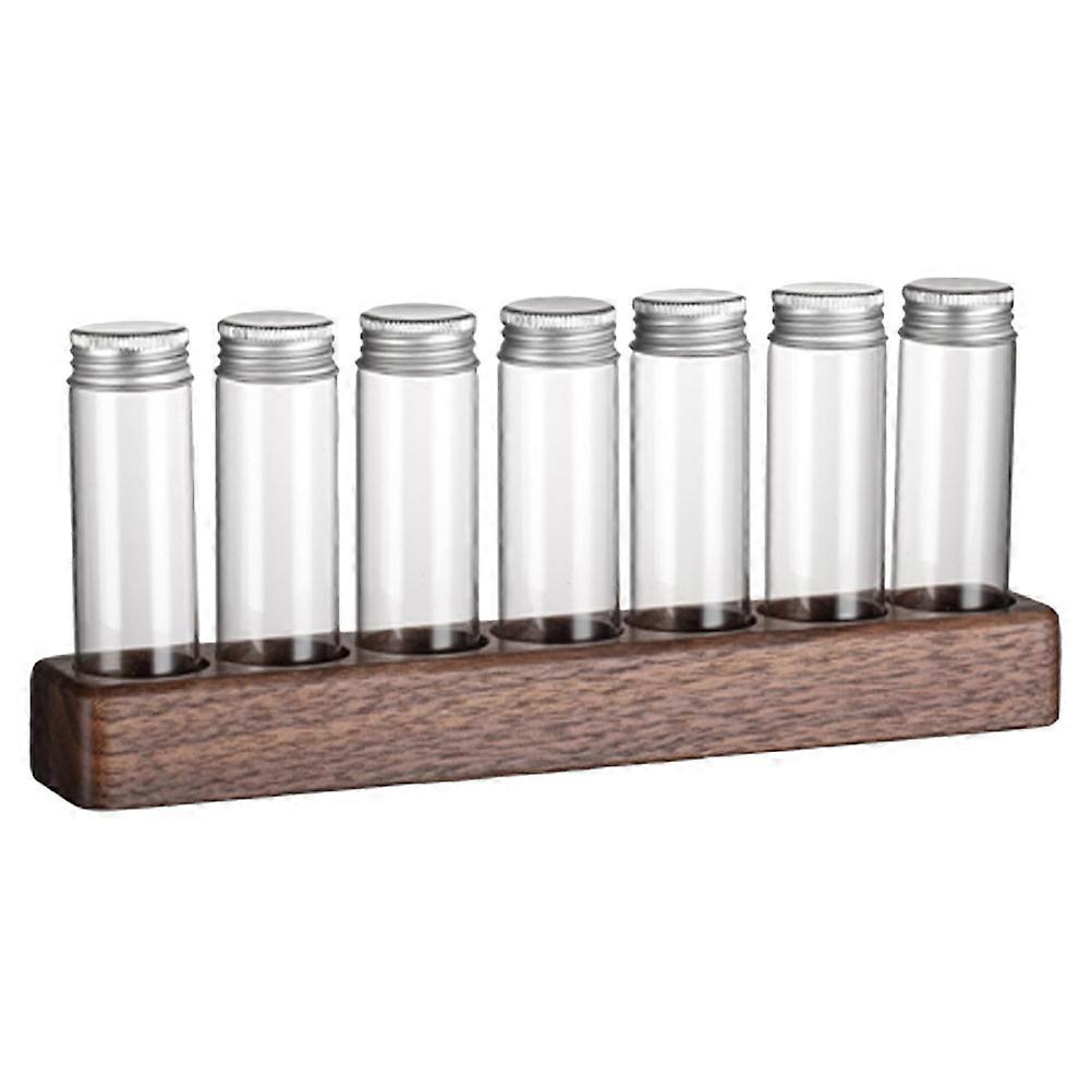 Coffee Storage Tubes And Stand Sealing Jar With Wood Rack For Home Use 1Set