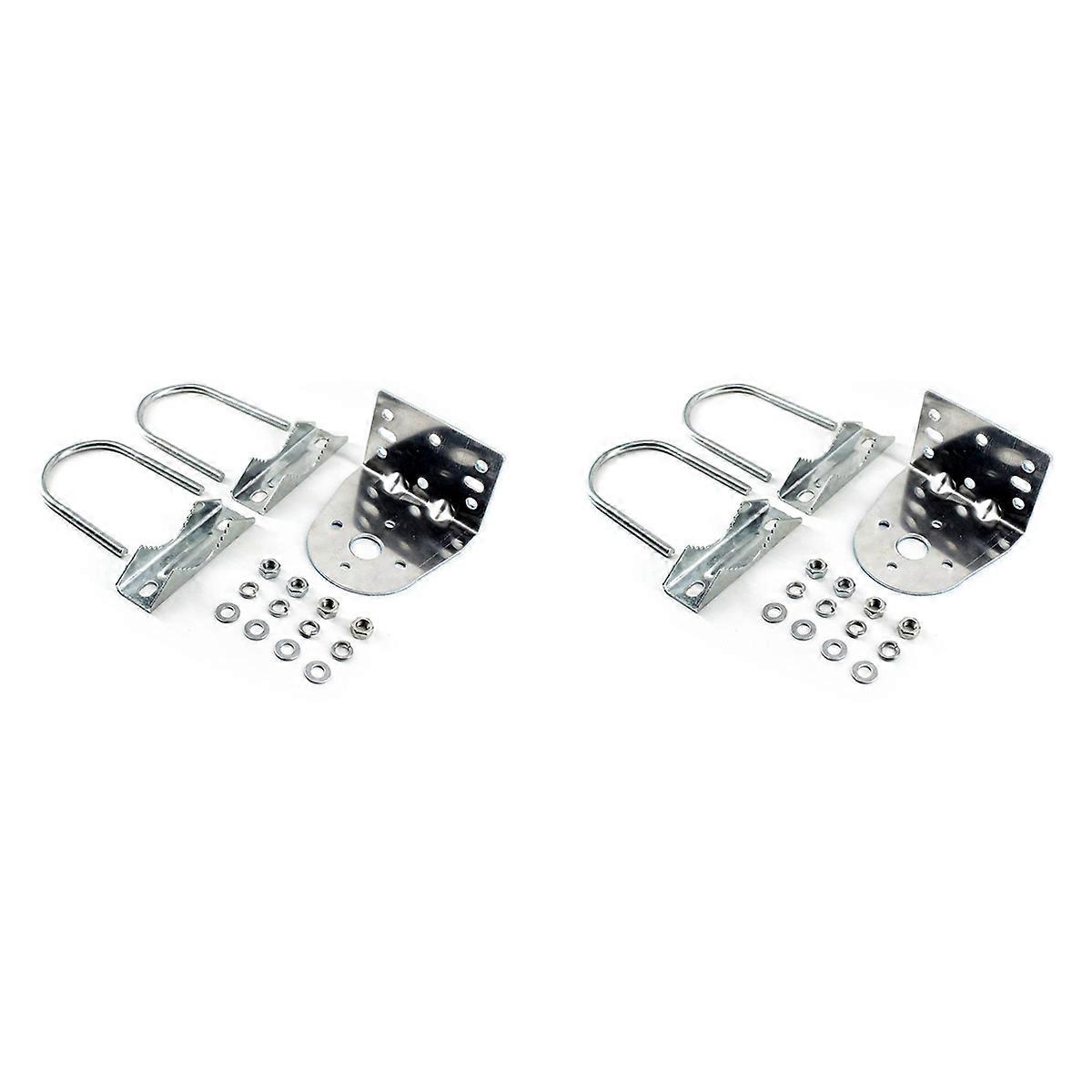 2X Antenna Mast Clamp with U-Bolts for Ham UHF VHF CB Cellular Trucker Antenna,Antenna Mount Bracket