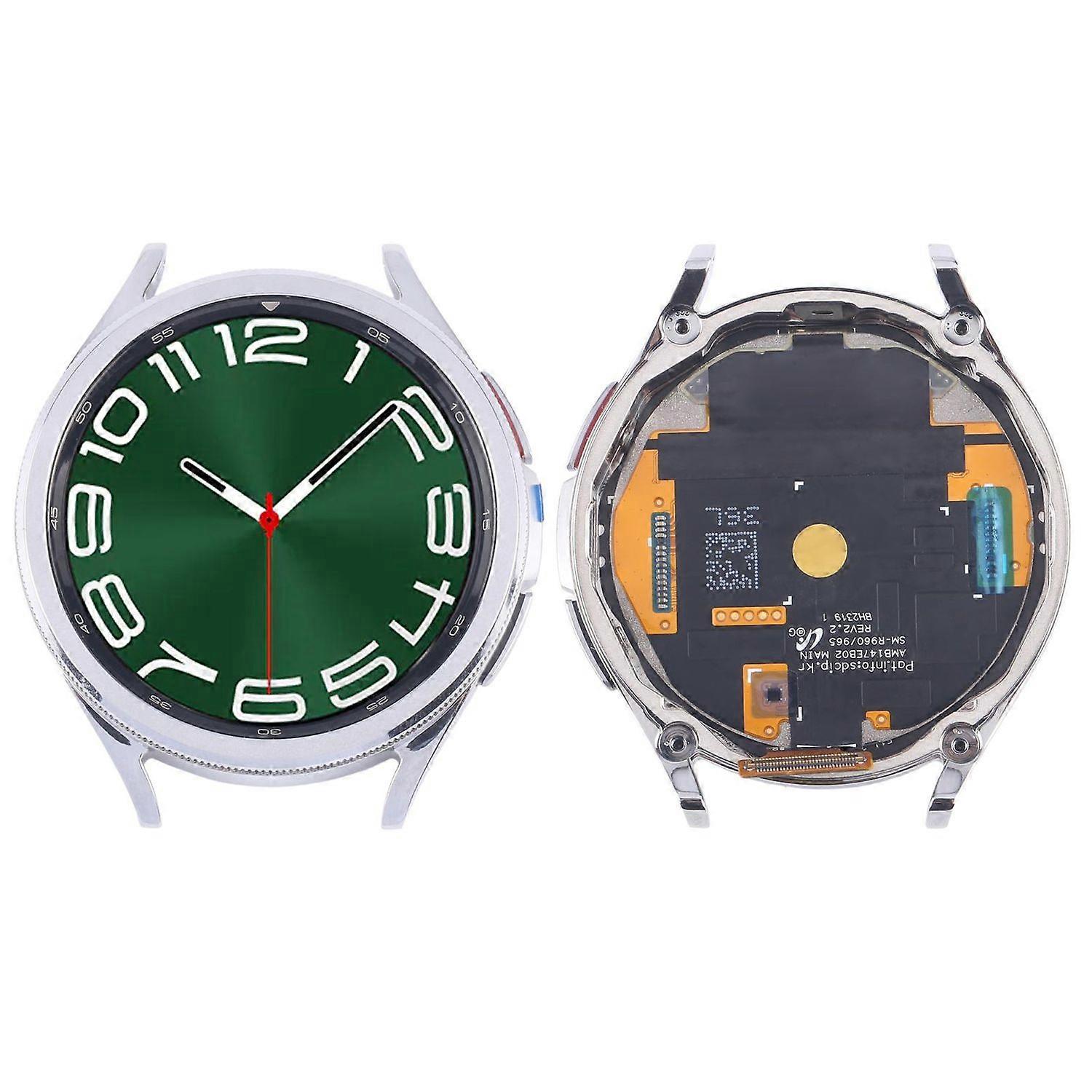 For Samsung Galaxy Watch 6 Classic 47mm Screen with Frame Spare Part Silver