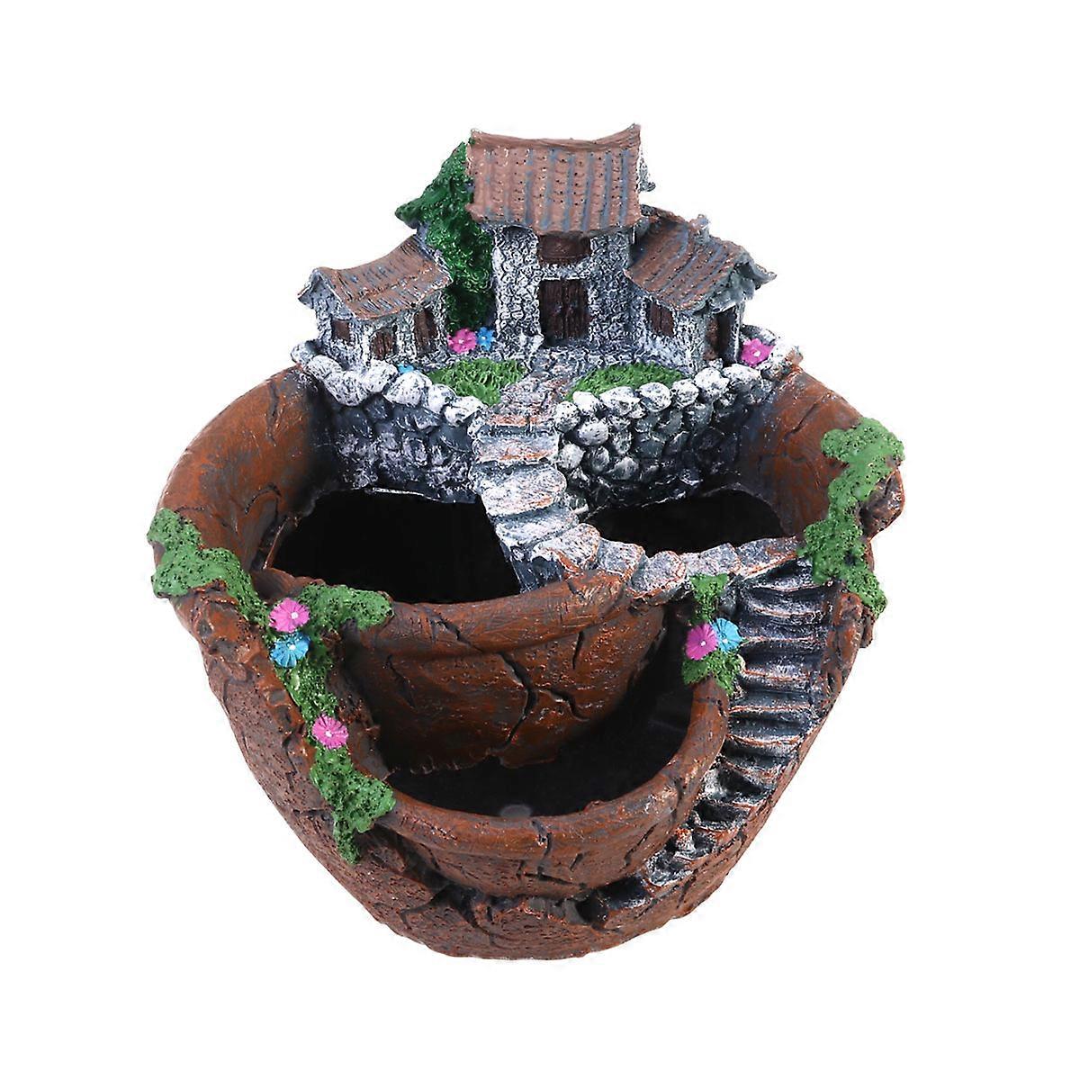 وعاء زهور داخلي Nuolux مايكرو المناظر الطبيعية راتنج زراعة لمكتب مكتب 6.7x6.3 بوصة 1 قطعة