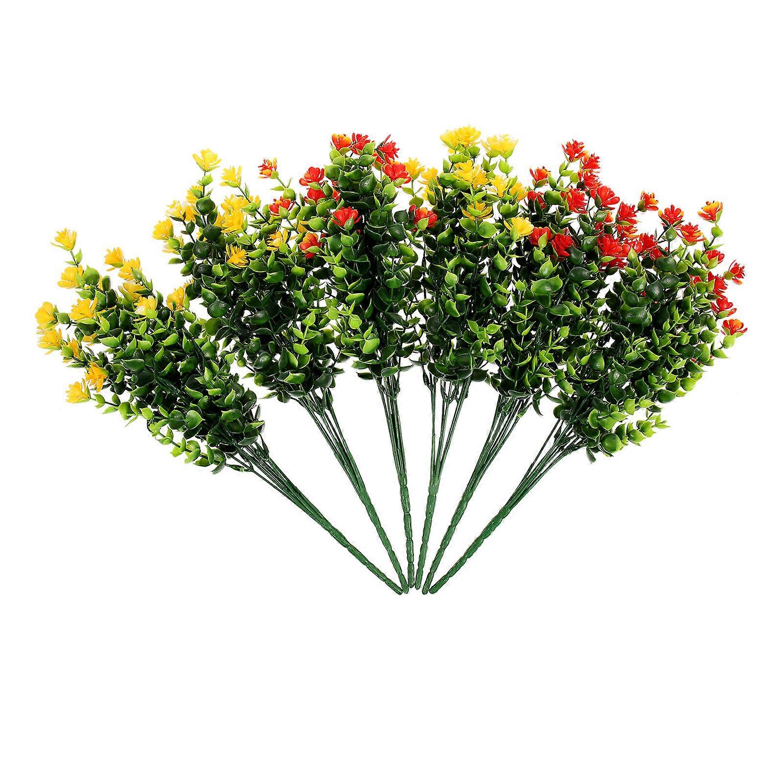 Simulation Flower Bouquet Artificial Flower Arrangement Supplies Wedding Assorted Color 6Pcs