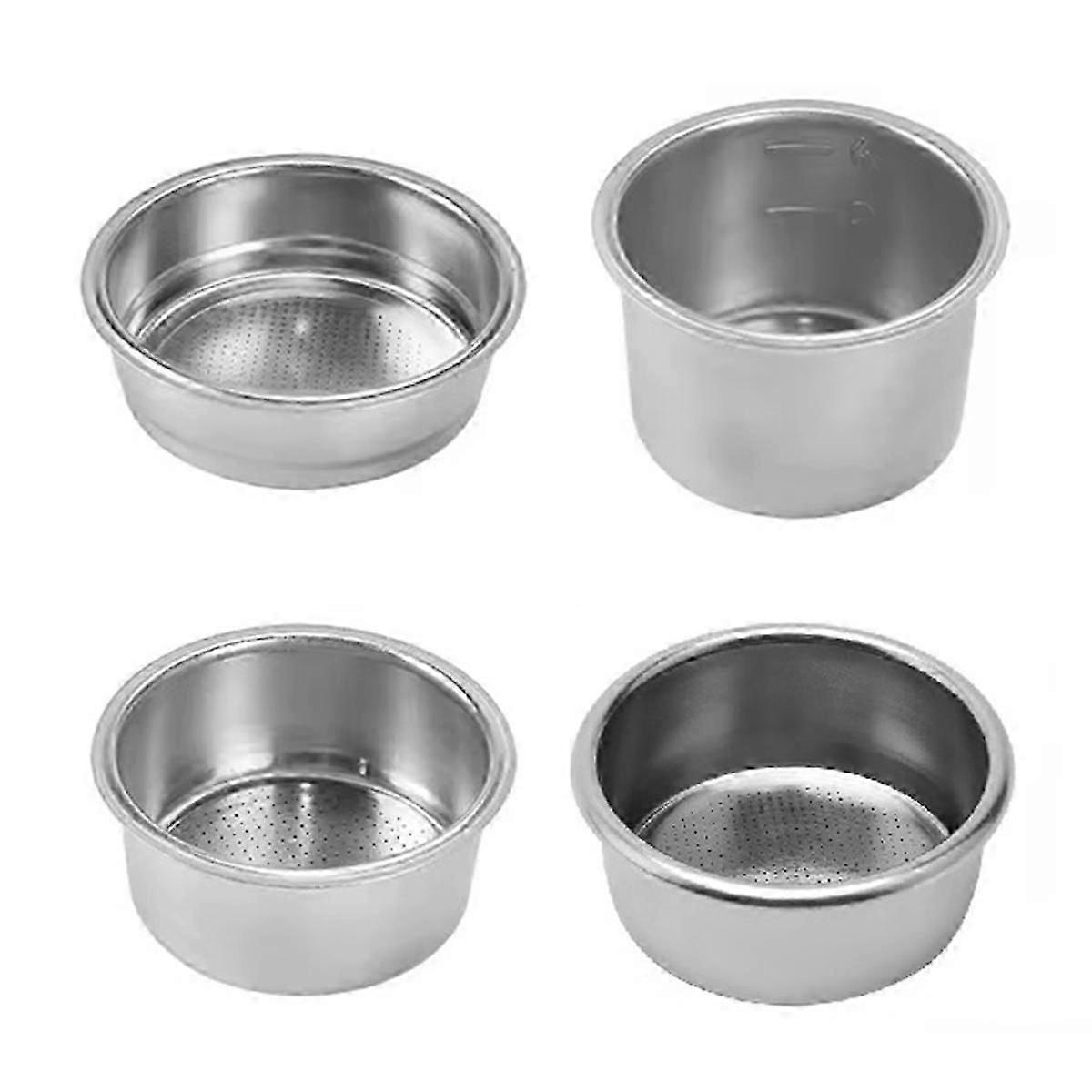 51mm Coffee Filter Basket Replacement Stainless Steel Suitable for Bottomless Filter Pots 4 Tools