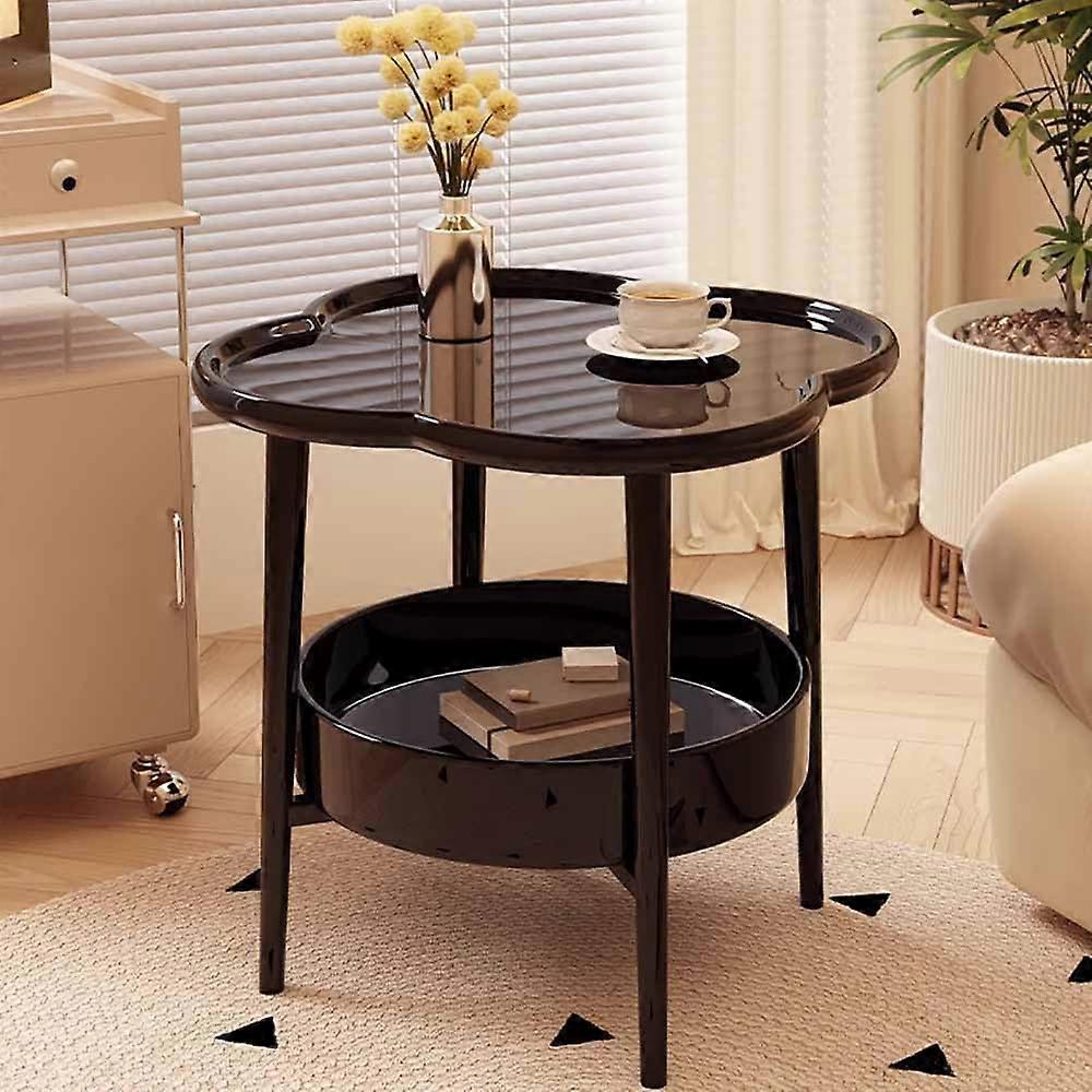 Modern Coffee Table with Legs Stylish Small Side Table with Two Levels Ideal for Home Decoration