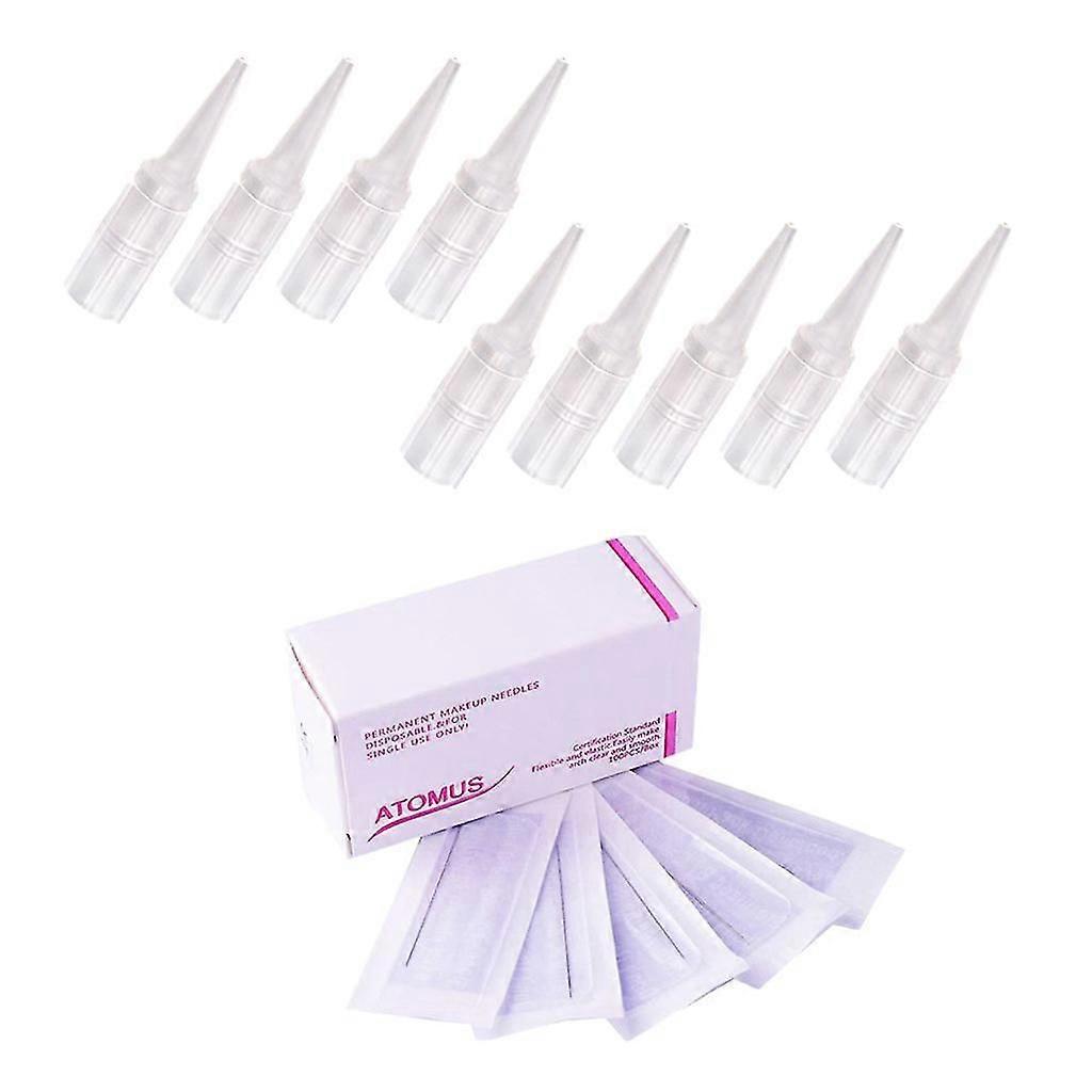 100 Adet 1R Dövme İğneleri Kalıcı Makyaj Makinesi Kalem + 100 Adet 1R İpuçları