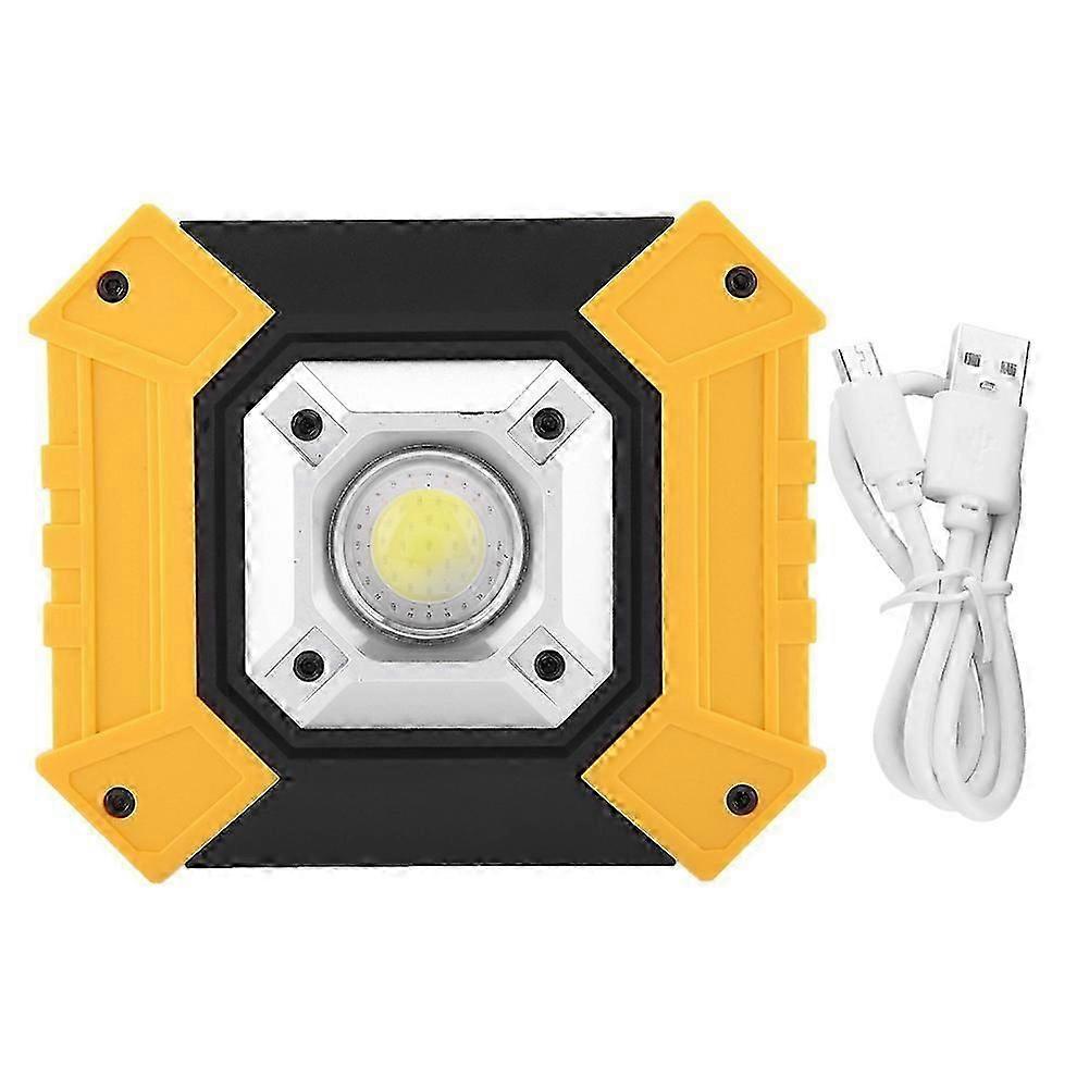 Work Light USB Charging LED Warning Lamp Round COB with Red & Blue Warning Light