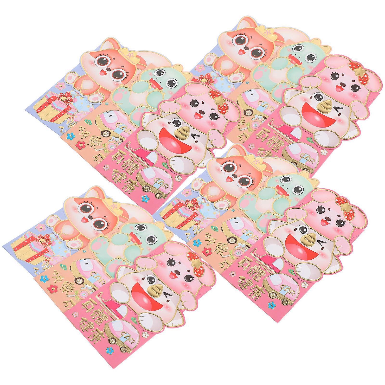Chinese New Year Envelopes Red Cute Cash Containers Important Occasions Friends 36Pcs