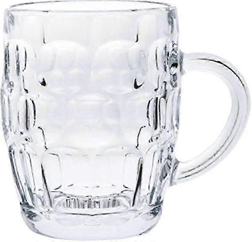 Classic Beer Pint Style Glass Mugs Old Pub Bar Tankard Handle Stein Dimple