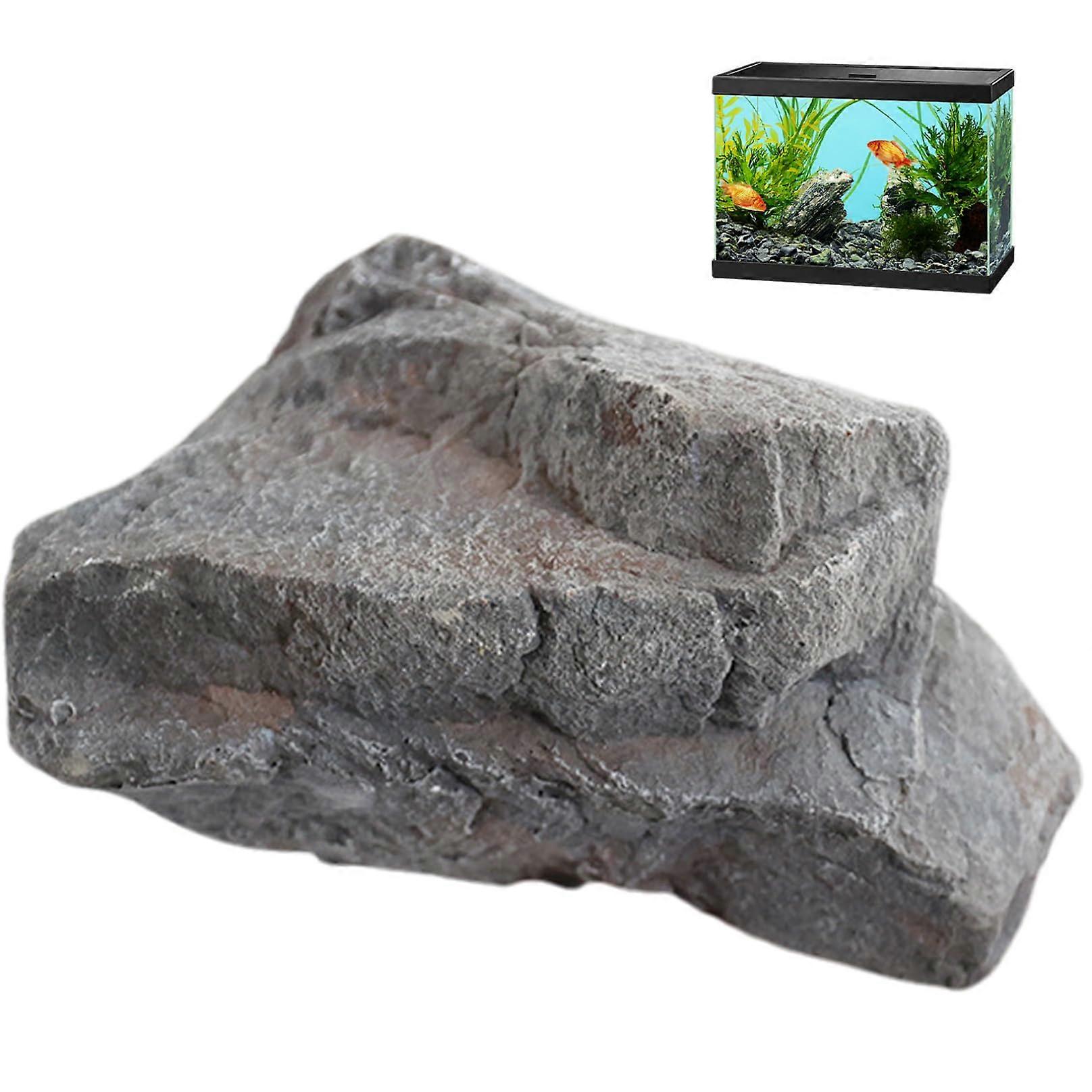 Fake Rock for Landscaping - Realistic Rectangle Design, Lightweight PU Material, Weather Resistant Faux Outdoor Decor (Style 1)
