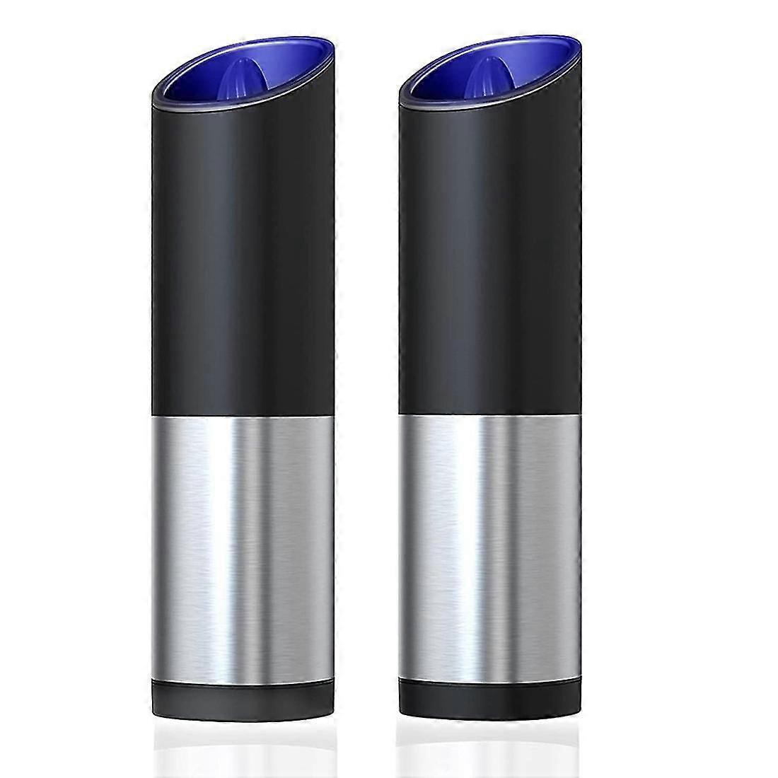 2 Pack Electric Salt Pepper Grinder,For Herb/Pepper/Spice,Silver