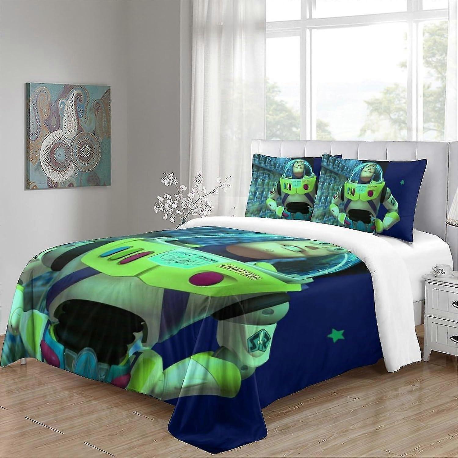 3D Duvet Cover Set with Buzz Lightyear Design, Zipper Closure Bedding ...