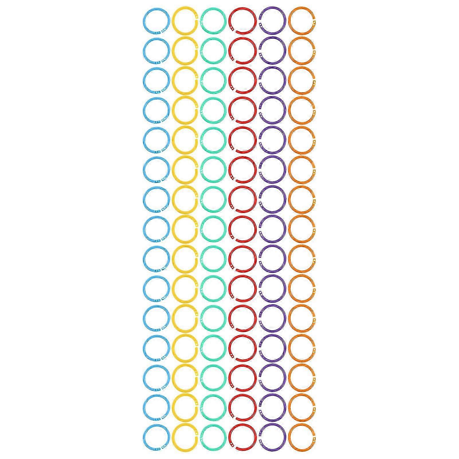 90Pcs Plastic Loose Leaf Rings Multicolor Binder Ring for Organization 27mm ID