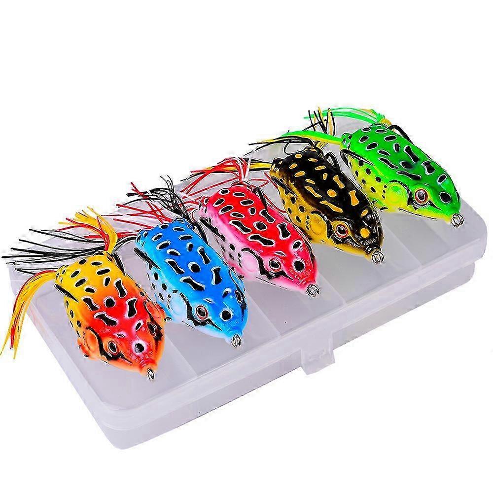 3D Eye Frog Lure and Fish Hook, 5 Pack