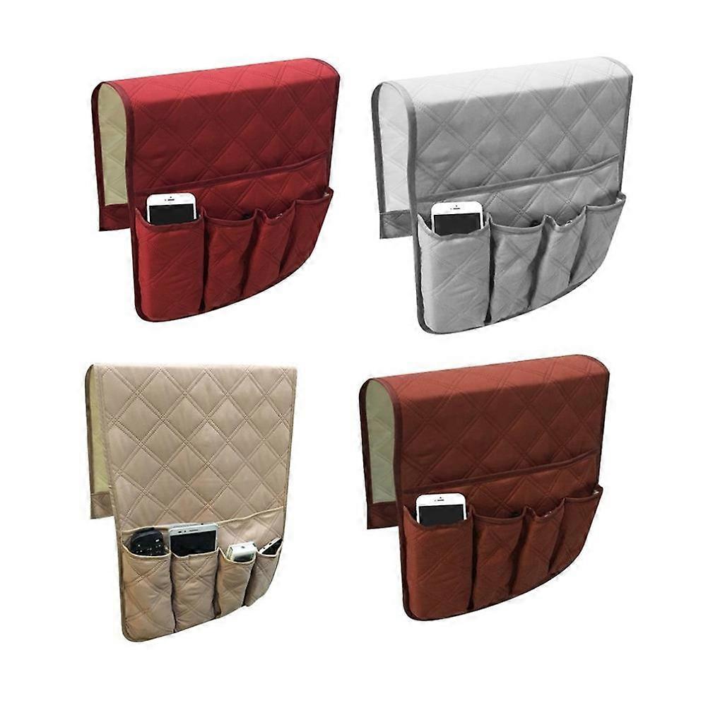 Armchair Storage Bag Bedside Organizer Container Dark Coffee 89x32x1cm Rectangular Felt Fabric 1Pcs