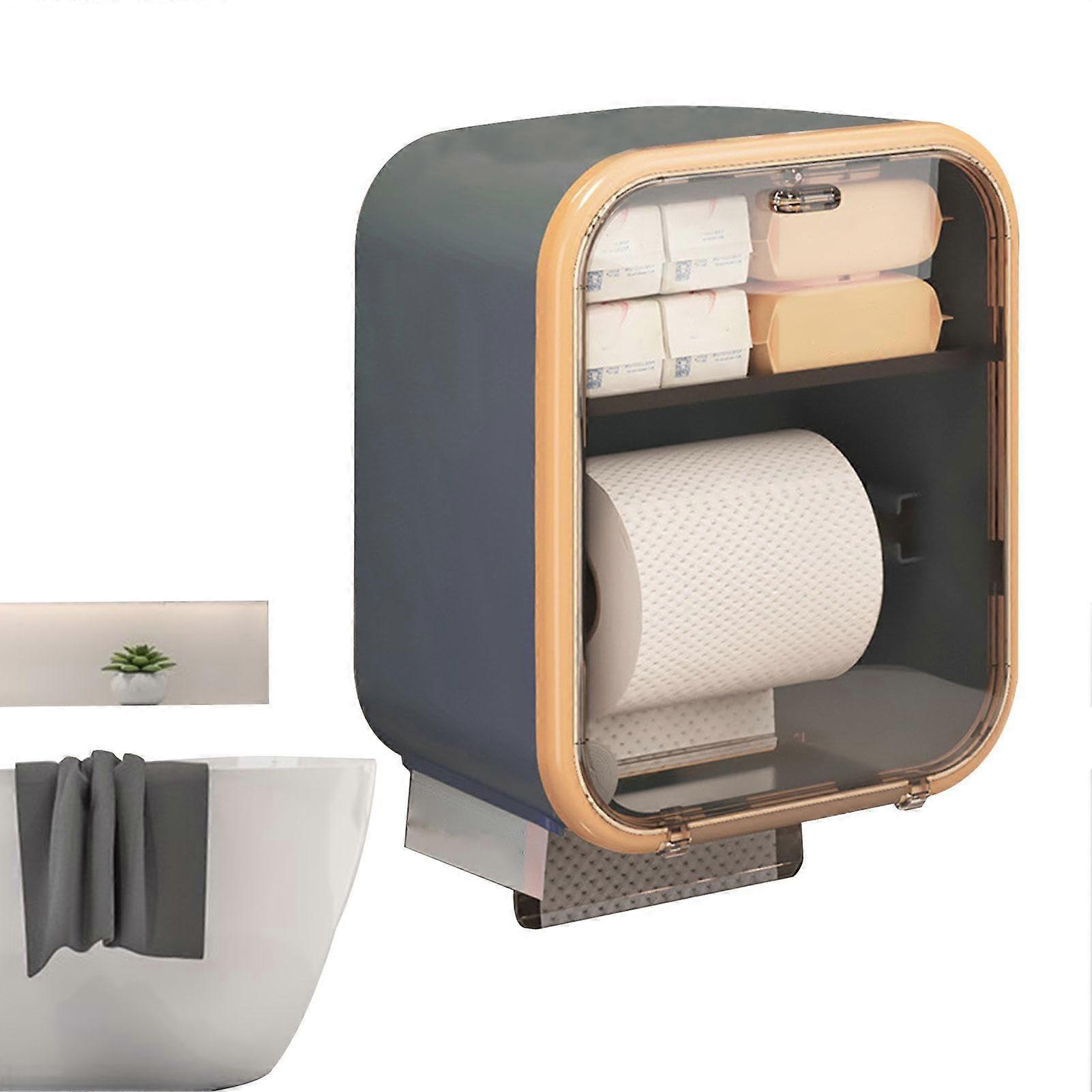 Wallmounted fabric box, fabric box holder, wallmounted, towel holder, no thumb grip, smooth, smooth, for toilet in bathroom, Light Blue2