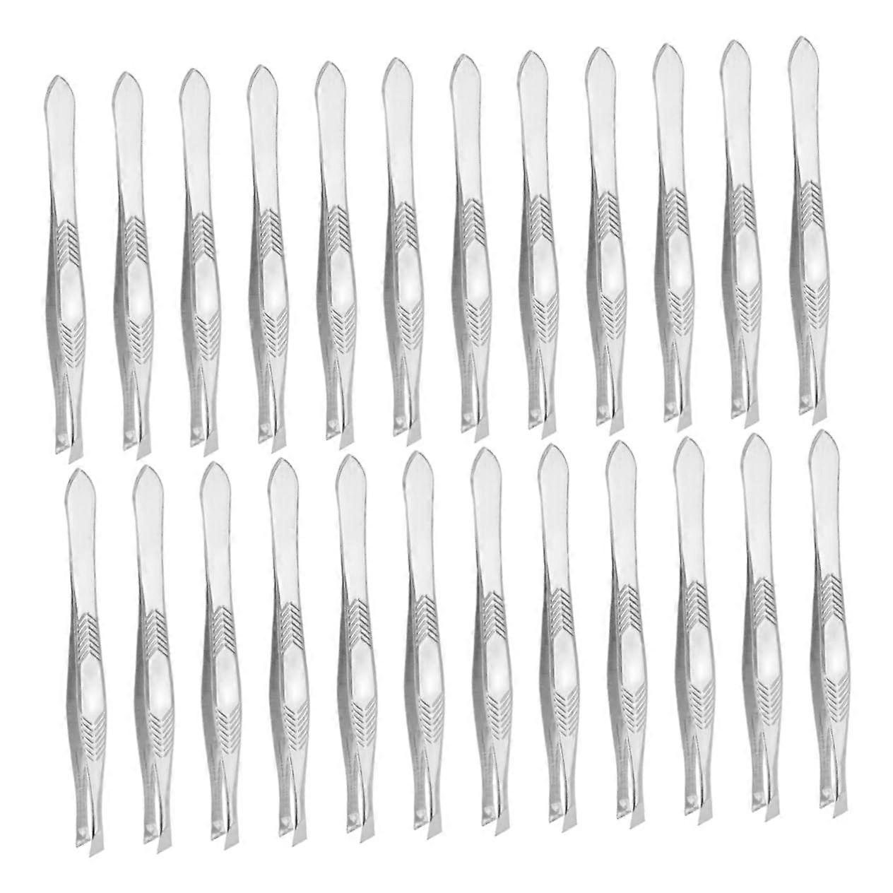 24 Pieces Eyebrow Tweezers with Slanted Precision Tips for Hair Removal, Portable and Safe to Use