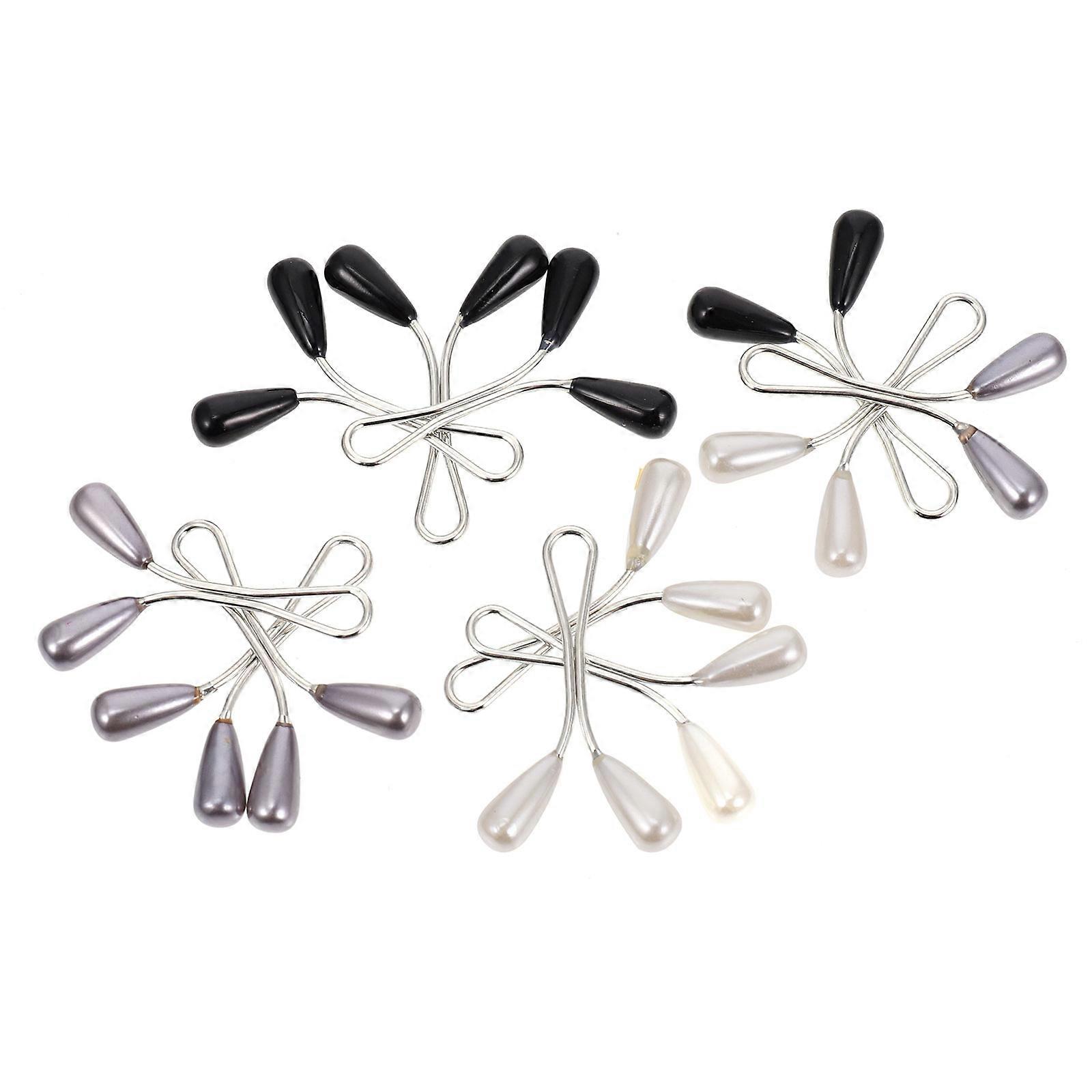 24 قطعة مشبك وشاح لؤلؤي على شكل حرف U للحجاب بروش دبوس عصري ودائم متعدد