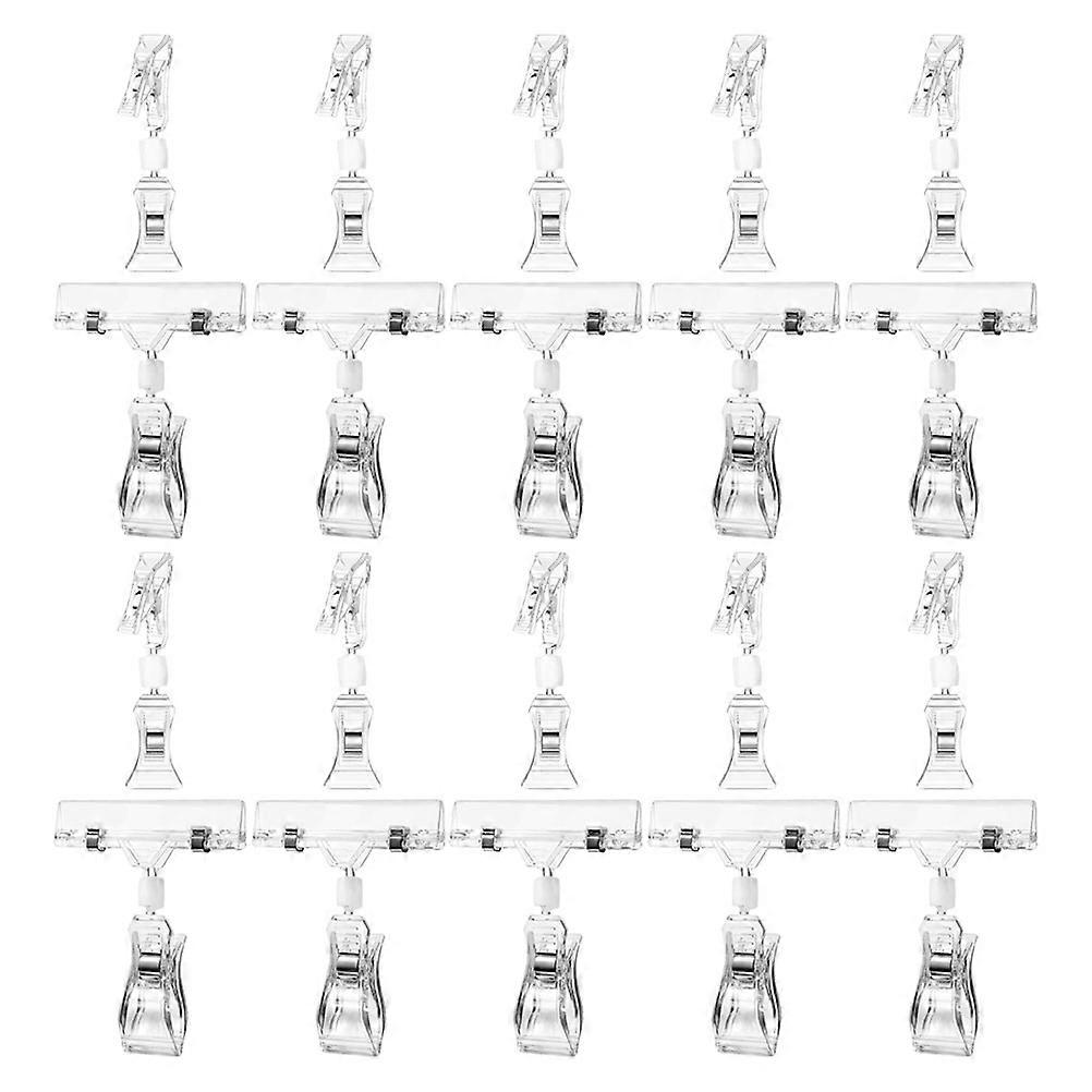 20pcs Clear Price Tag Display Holders, Head Clips for Merchandise Signage, Retail Store Supplies, Lightweight for Posters and Labels