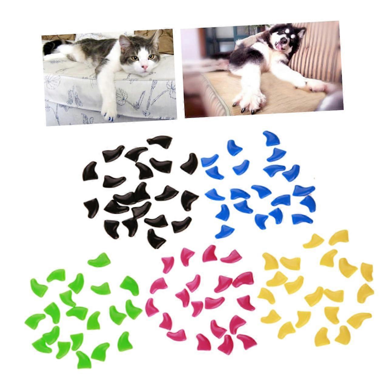 Cat Nail Caps 100-Piece Set For Cats One Size Plastic Claw Caps