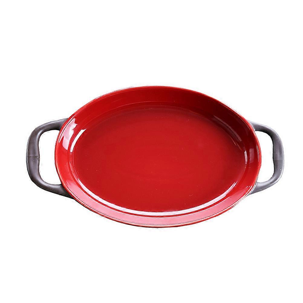 Ceramic Tart Pan Baking Bowl Serving Vegetables and Fruit Delicate Style 29X16.4X3.2CM 1Pcs