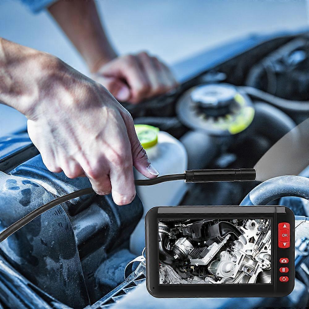 Industrial Endoscope Borescope Inspection Camera Built-in 8pcs LEDs 8mm Lens with 4.3 Inch High-definition 1080P Display Screen