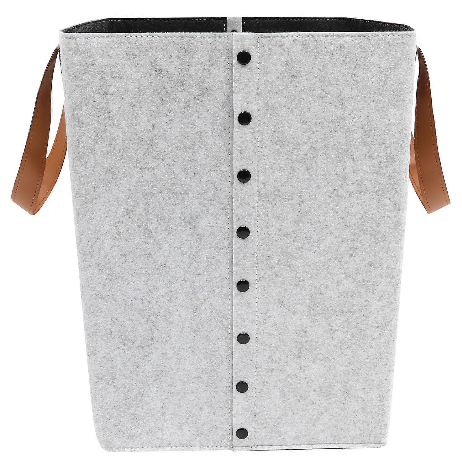Laundry Basket Felt Light Grey for Home Use Easy to Clean and Store Sundries 70 Characters