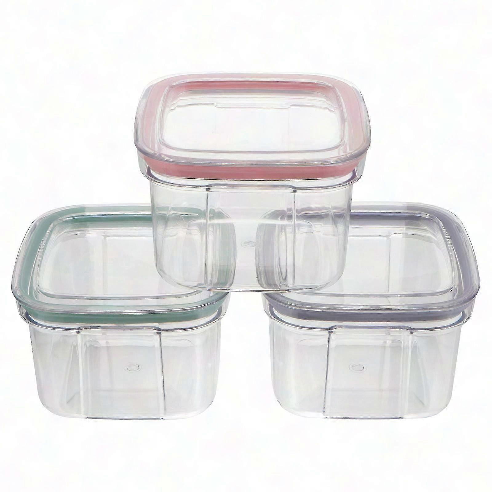 3pcs Food Storage Containers with Sealing Lid Set