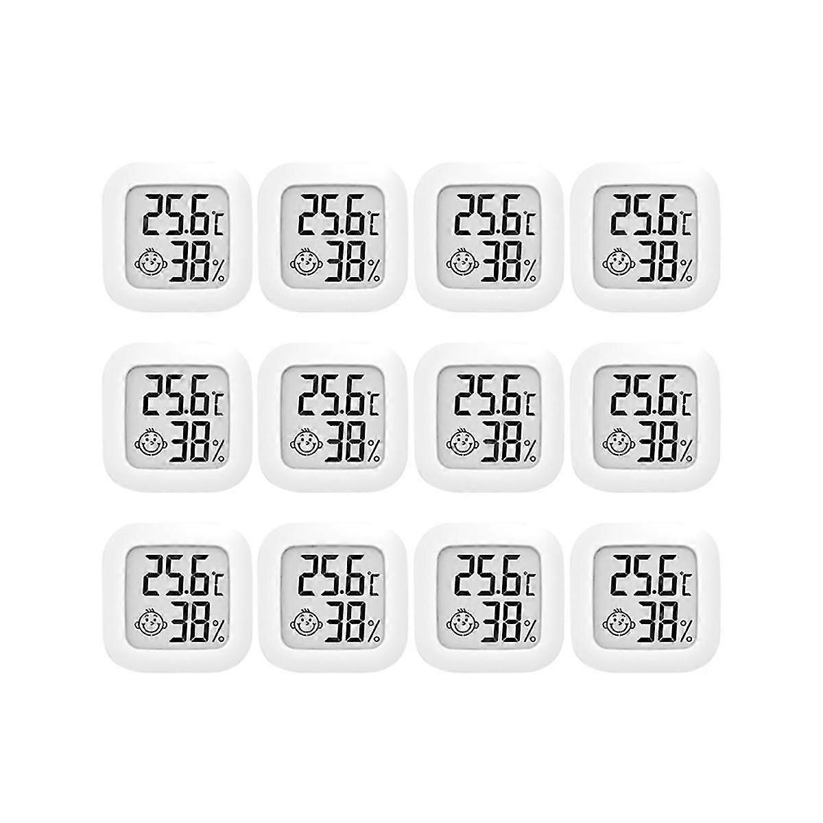 12 Pcs Mini Lcd Digital Thermometer Hygrometer Indoor Temperature Hygrometer Sensor Meter