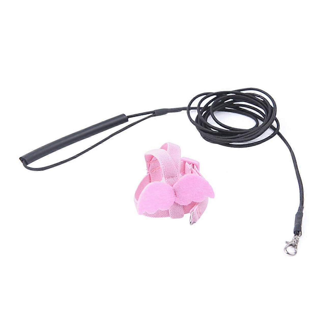 Parrot Flying Rope Pink For Bird Training, Single Piece Harness With Pull Rope