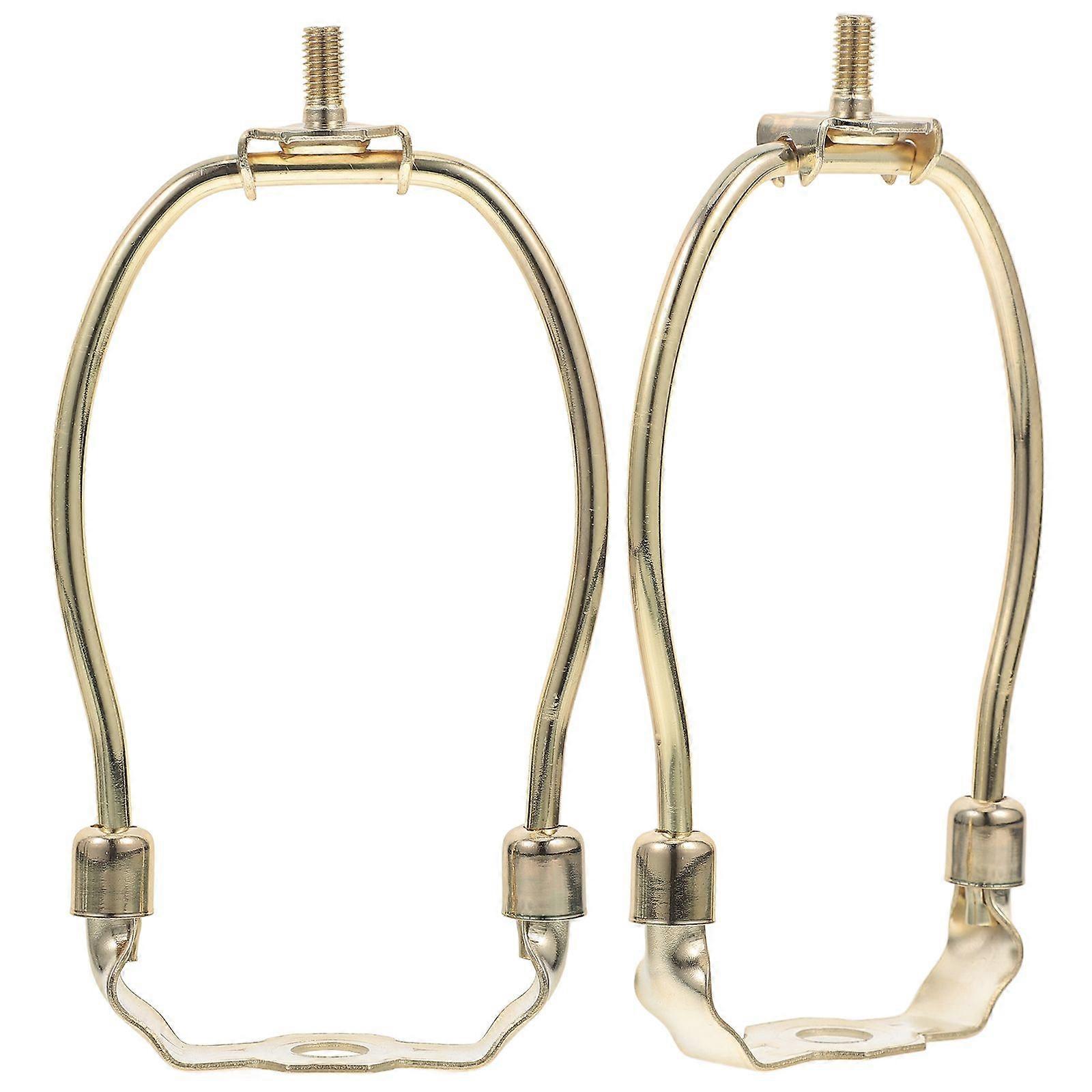 2pcs Lamp Shade Harp Holder Support Detachable Bracket for Table and Floor Lamps Heavy Duty Metal Frame Gold Finish