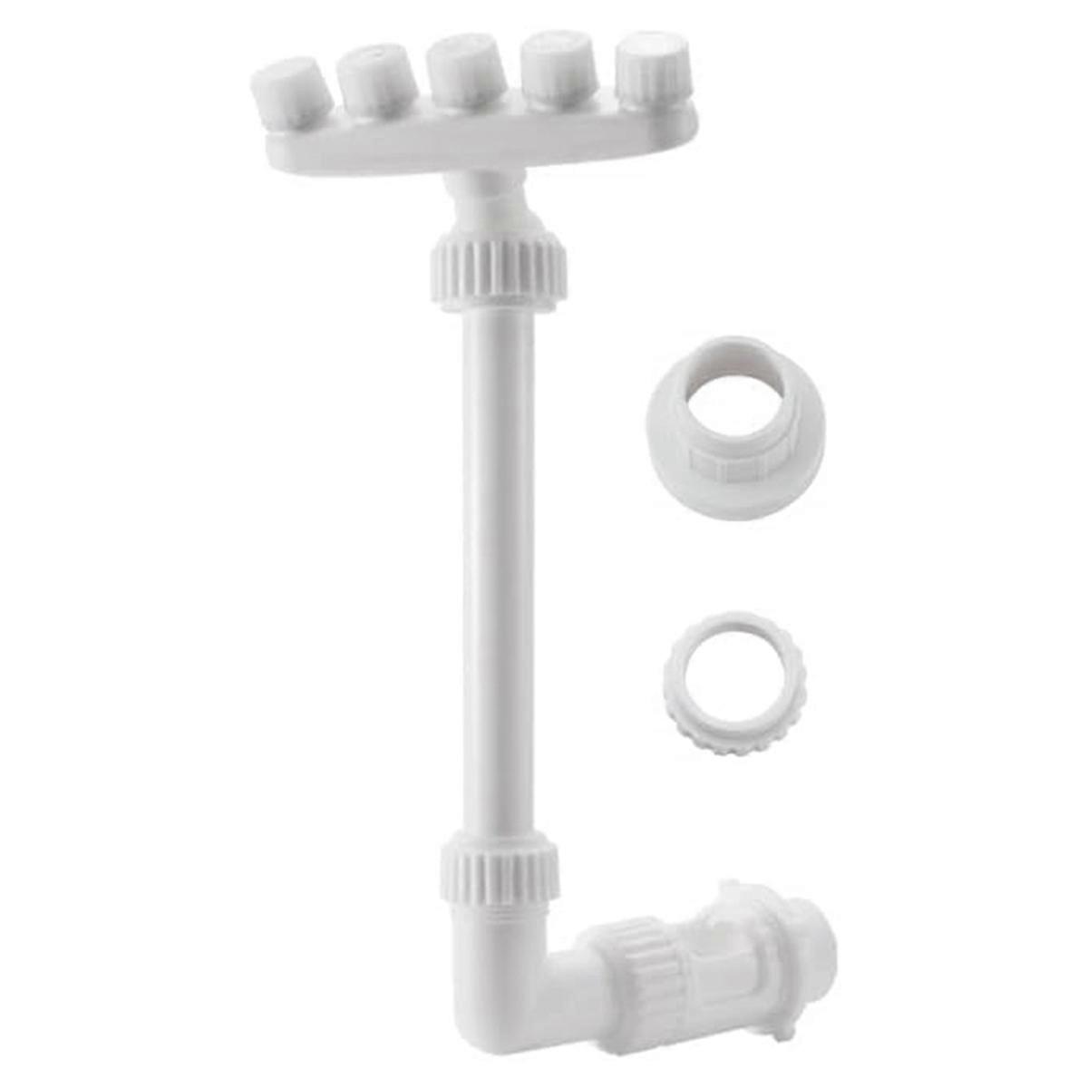 Adjustable Pool Fountain Five Nozzles Waterfall Sprinkler for Cooling, Dual Adapter Swimming Pool W