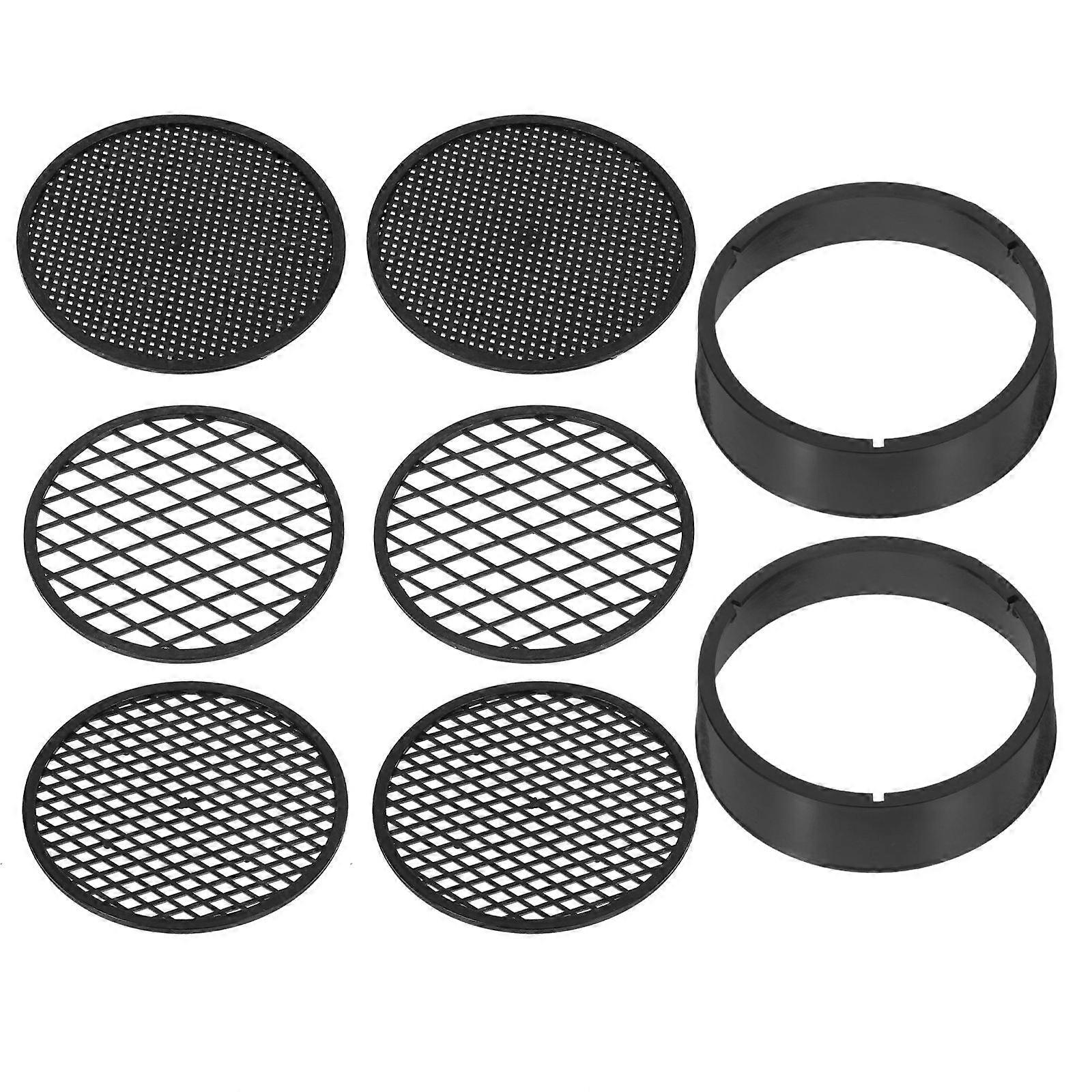 Plastic Gardening Sifting Pan Set for Balcony and Mini Garden with Coarse Medium Fine Screens Black 2 Sets
