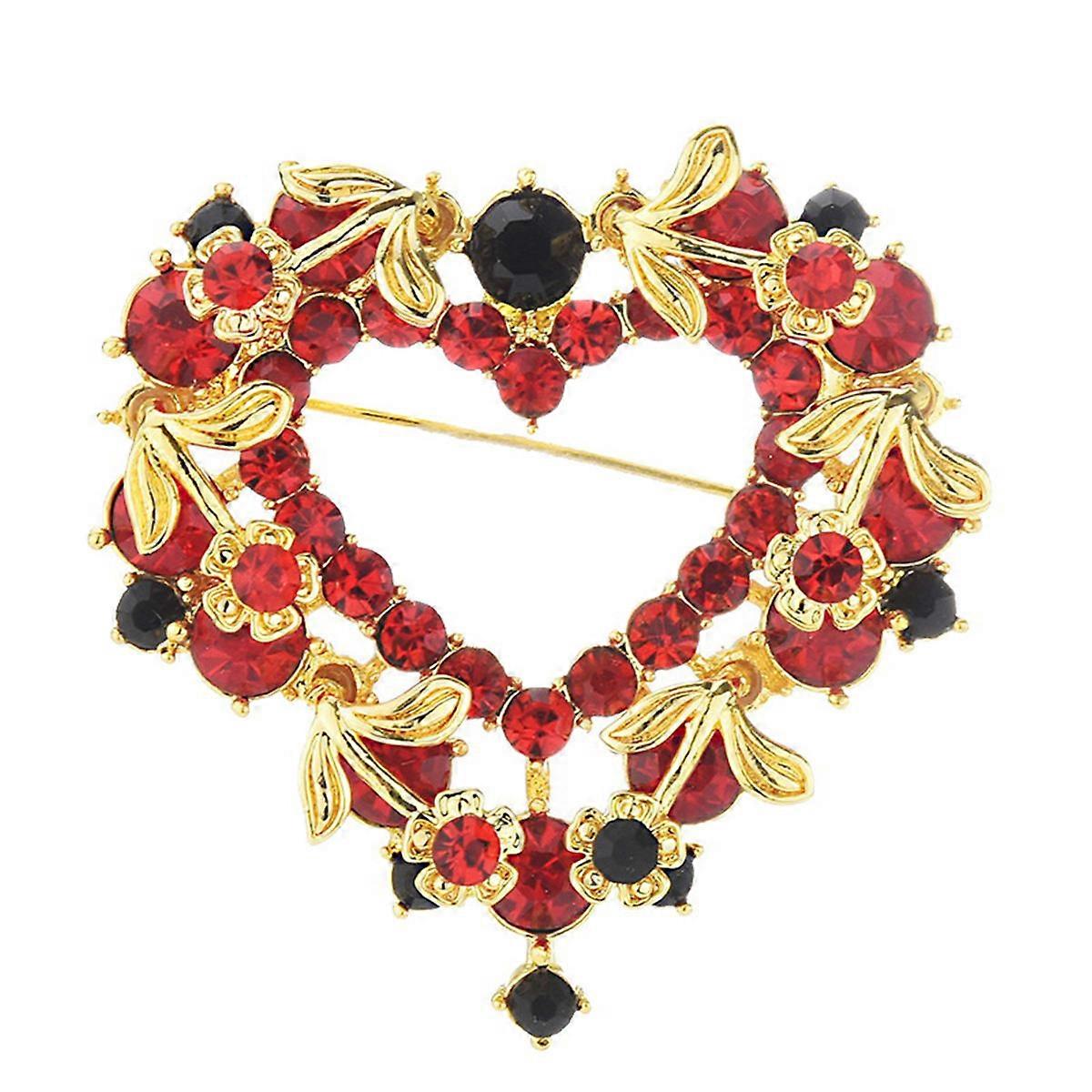 Rhinestone Brooch Multi Color Loving Heart Perfect Matching for Decoration