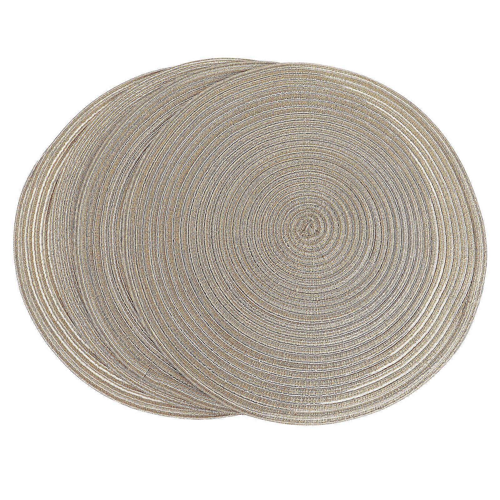 Woven Ramie Table Mats with Heat Insulation and Nonskid Design for Home Use Coffee of 4