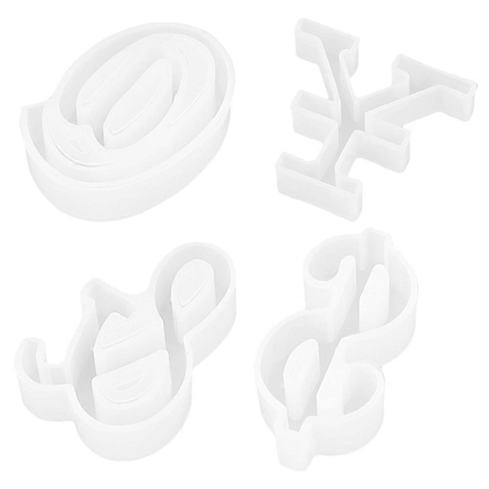 Craft Making Silicone Mold For DIY Enthusiasts In White Featuring Symbol Design Ideal For Handmade Accessories 4Pcs