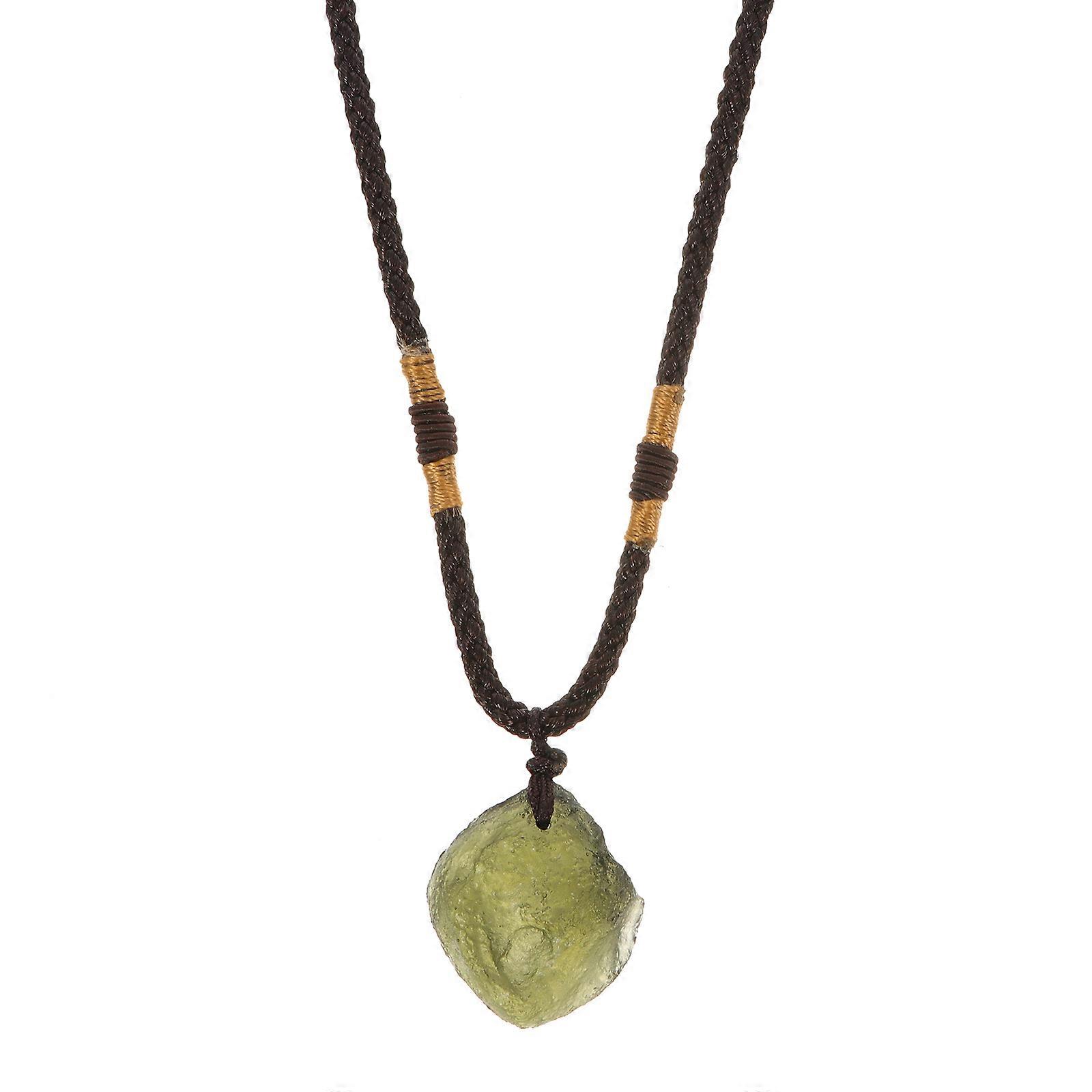Natural Crystal Stone Pendant Decorative Effect Jewelry Irregular Green 34.00X2.00X0.60Cm 1Pc