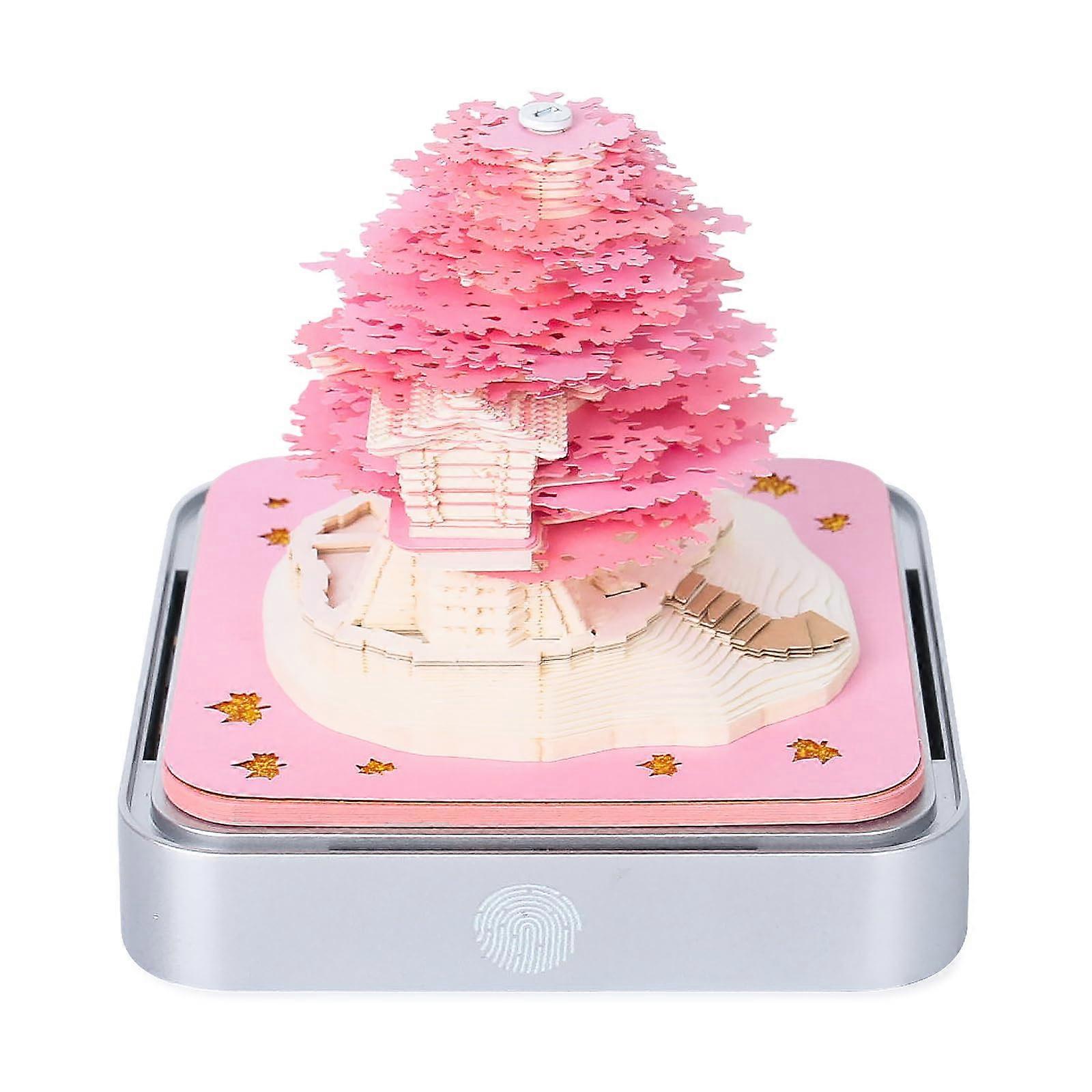 Time Piece Calendar, 3D Calendar with Lights, Memo Pad, Desk Calendar, DIY Paper Carving Crafts