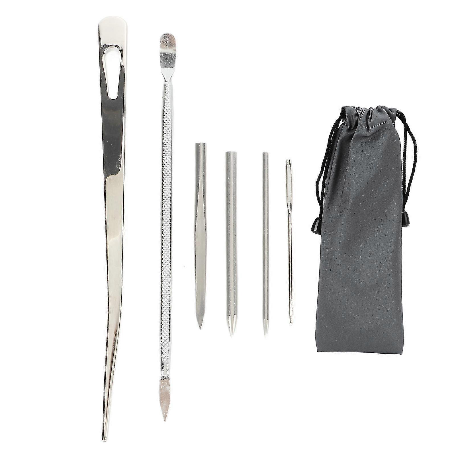 6-Piece Stainless Steel Paracord Needles Set - Knitting & Stitching Lacing Tools for Crafting and Outdoor Projects