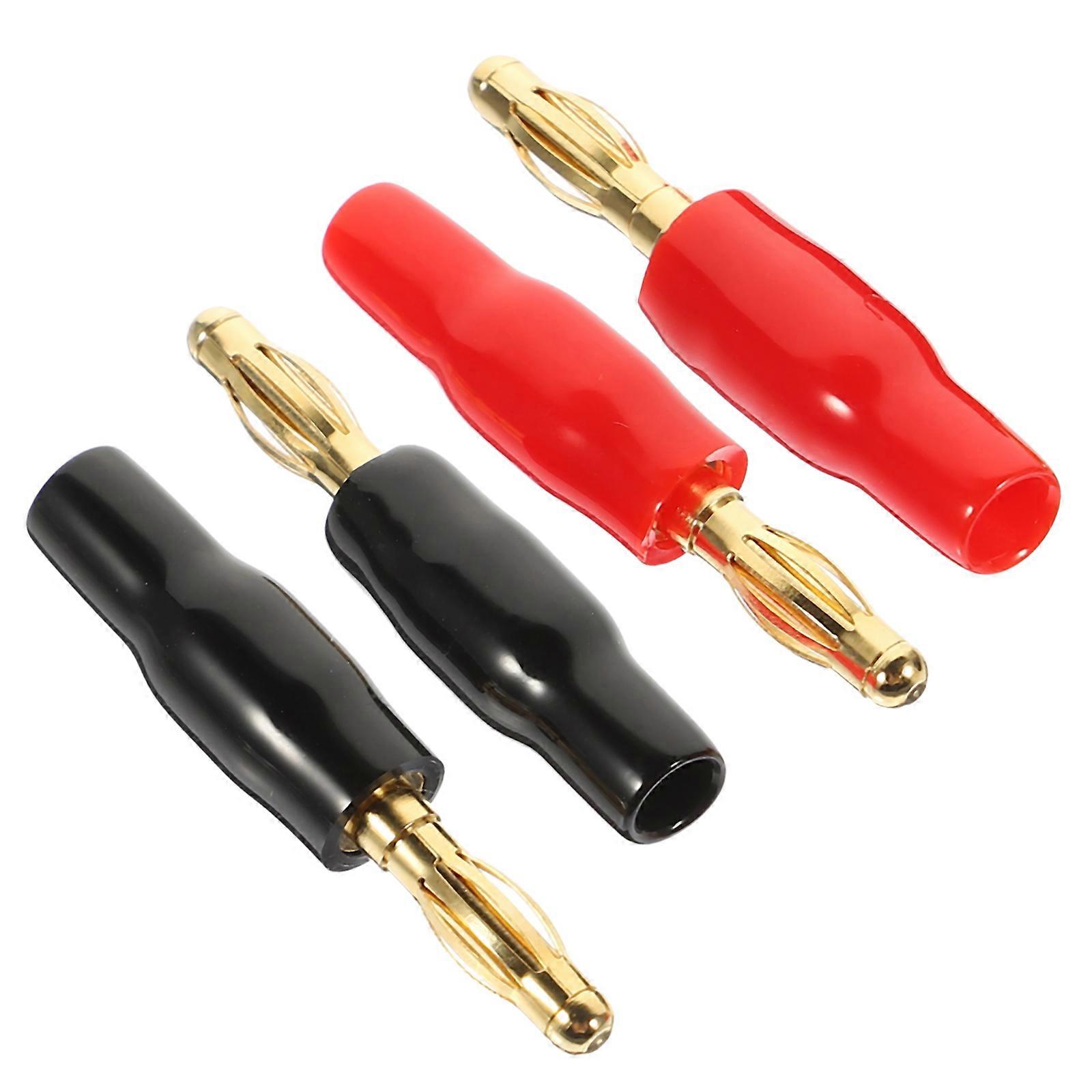 4pcs Gold Plated Banana Plugs for Amplifiers – Reliable Speaker Cable Connectors with Enhanced Electrical Conductivity for DIY Audio Setups