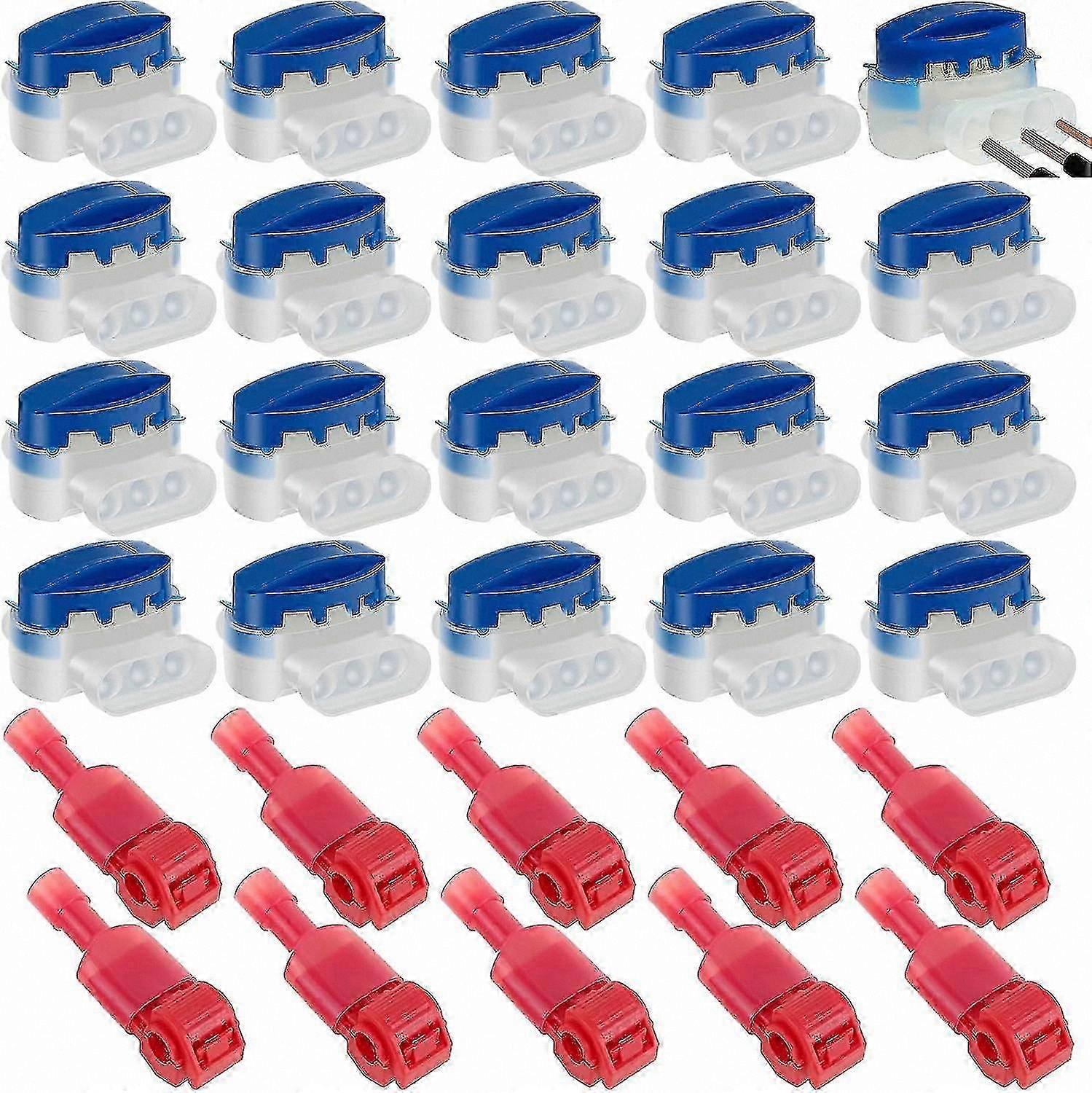 30Pcs Waterproof Wire Connectors with Terminals for Lawn Mower & Irrigation Systems
