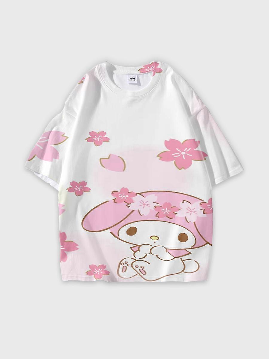 T-shirt round neck Cartoon Pattern loose short sleeve M241