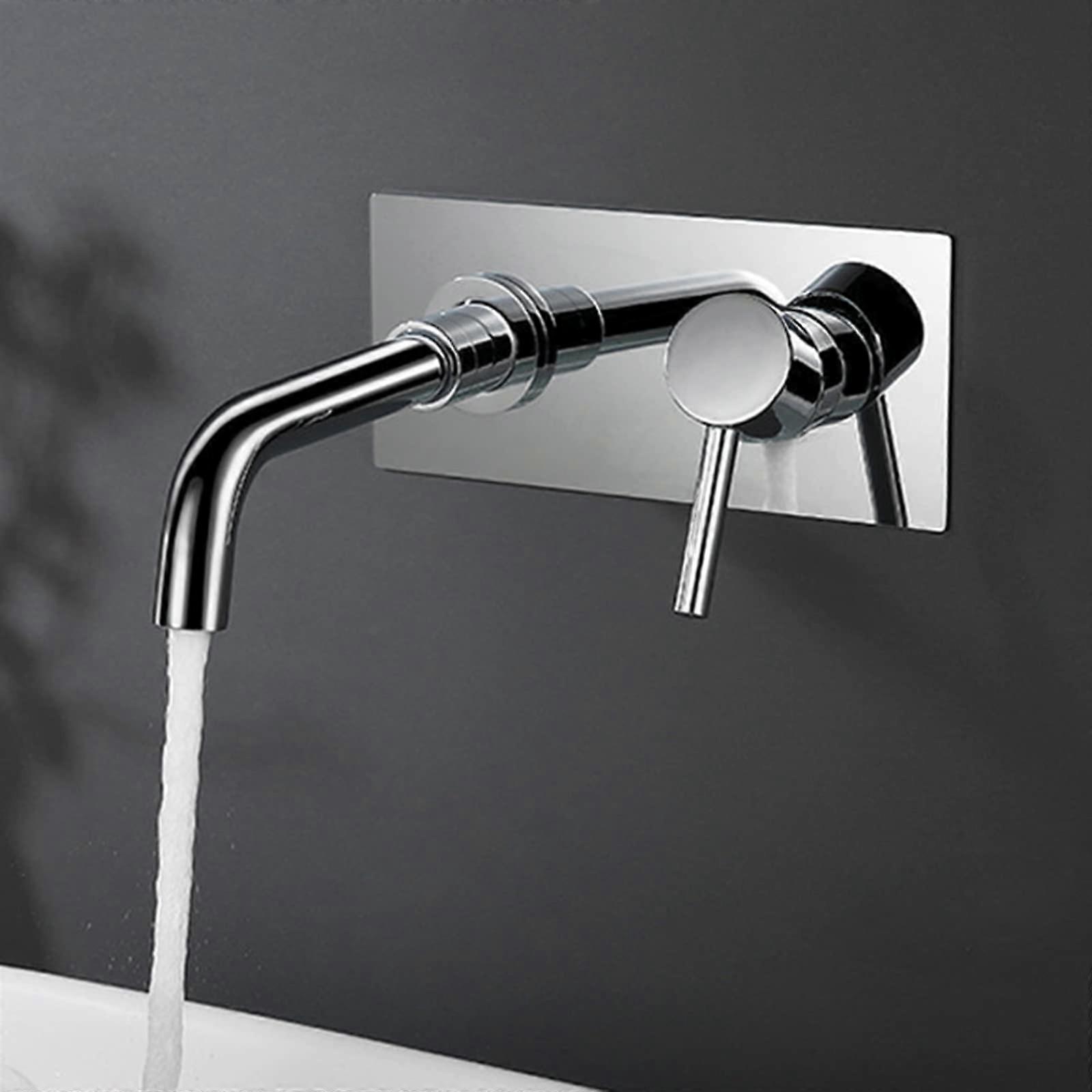 Wallmounted brass basin faucet with 360degree spout rotation, singlehandle