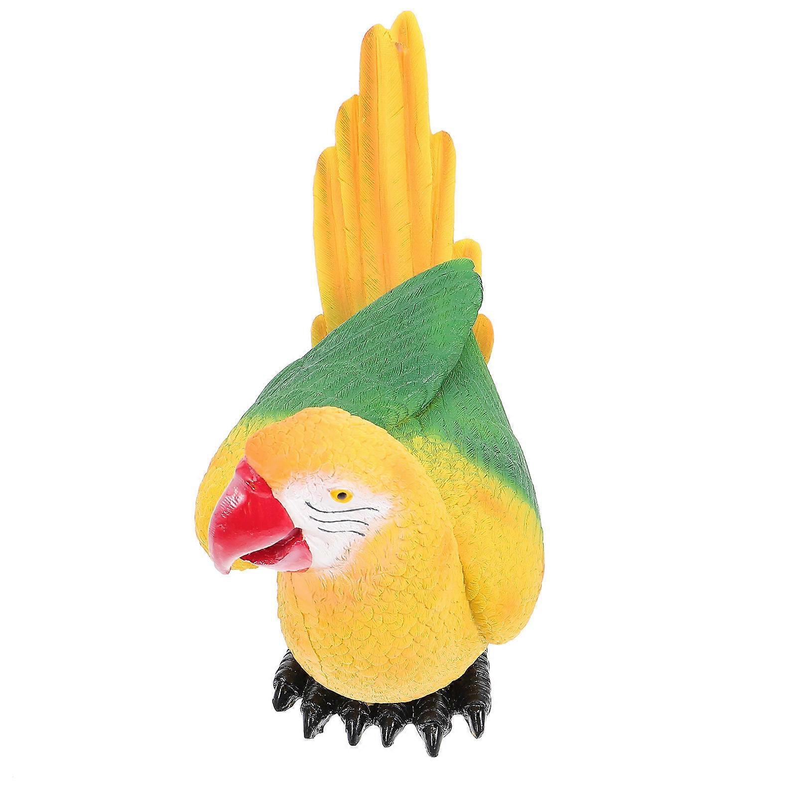 Yellow Resin Parrot Craft for Decor Lifelike Appearance Adds Vibrant Color to Your Space 6.3 Inches