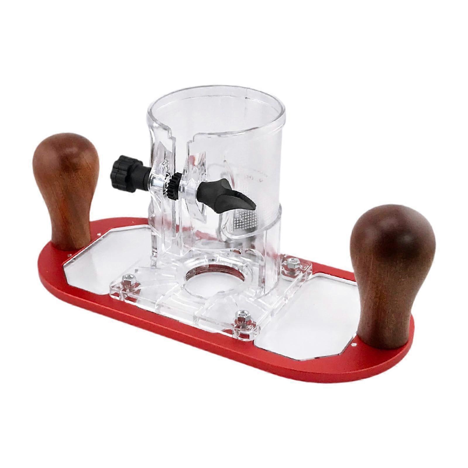 Trim machine base with holder for wood routers and engraving tools, red