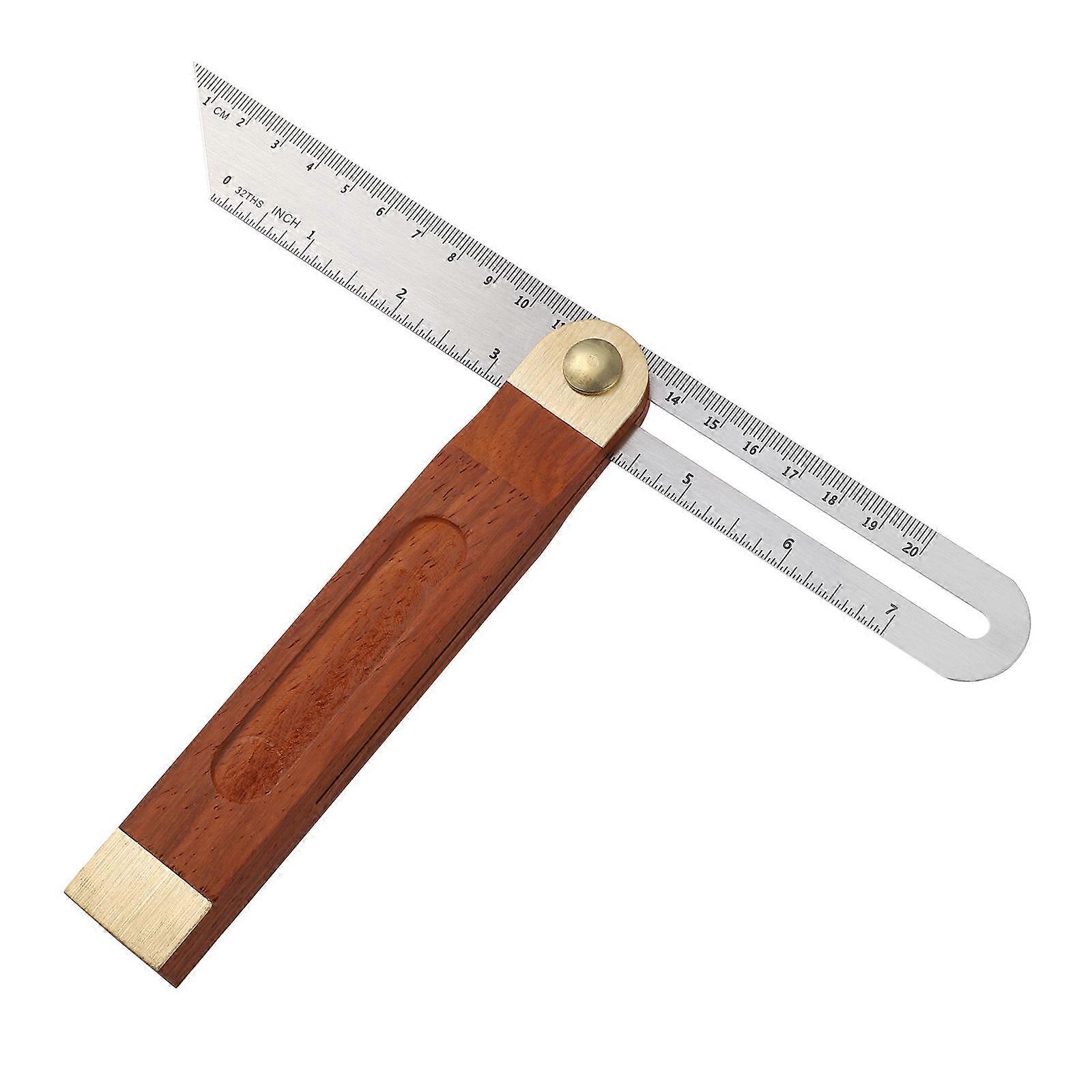 Stainless Steel Sliding TBevel Gauge for Measuring with Brass Accents and Durable Lock Nut, Brown 9 Inches