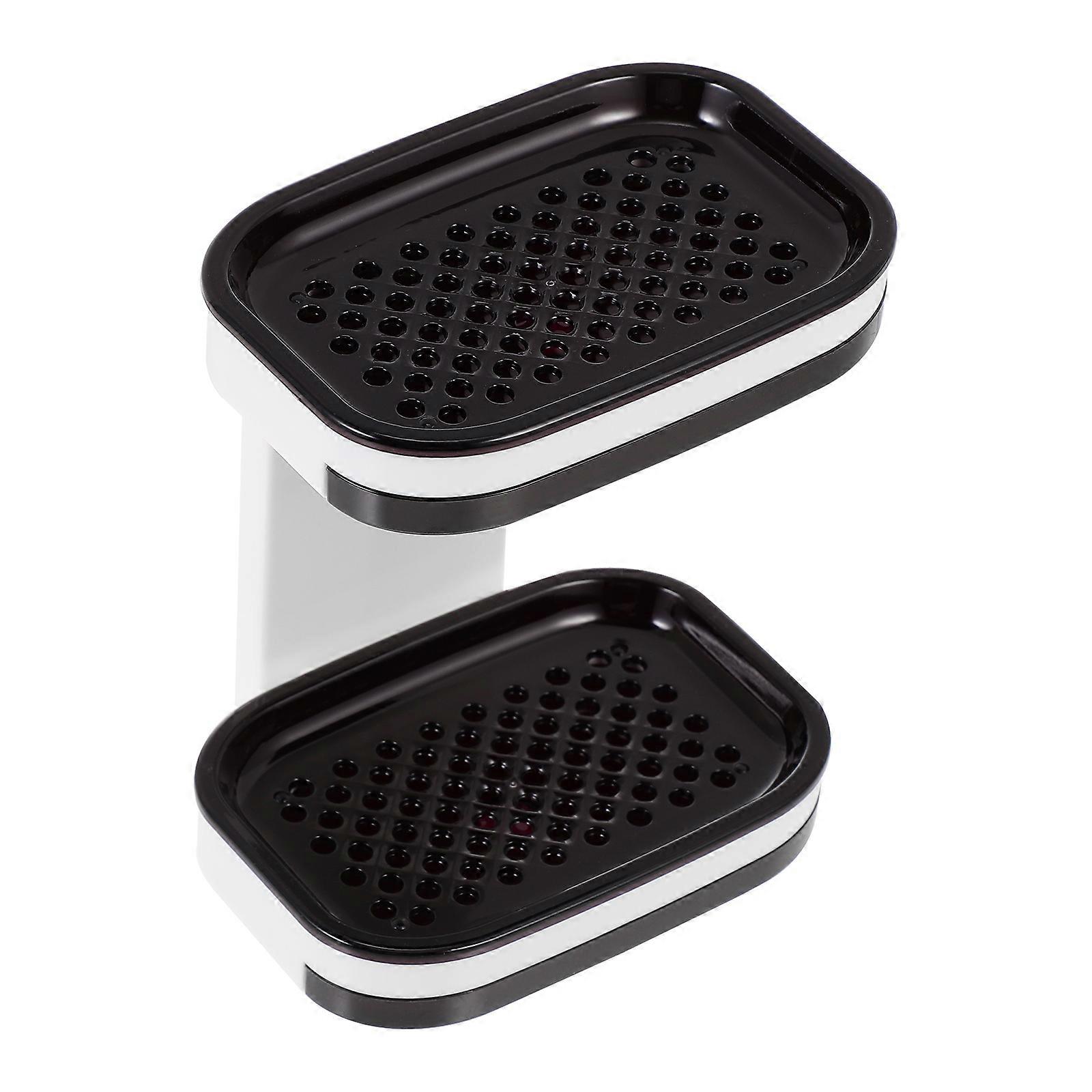 Bath Soap Holder Wall Mounted Drain Tray Keep Soap Dry Bacteria Prevention Kitchen 1Set