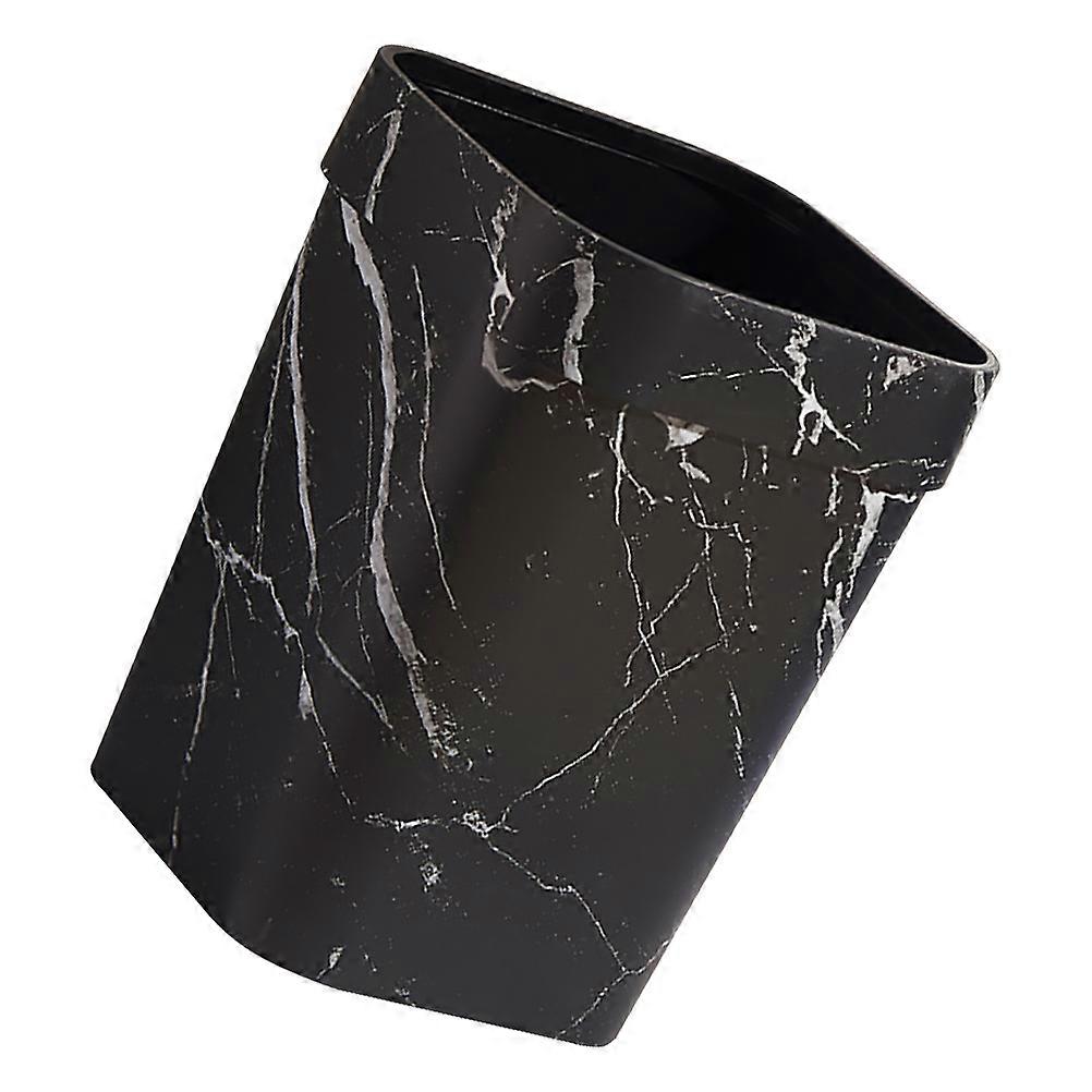 Marble Pattern Square Plastic Garbage Container Decorative Waste Basket for Bathroom Kitchen Office Home Use