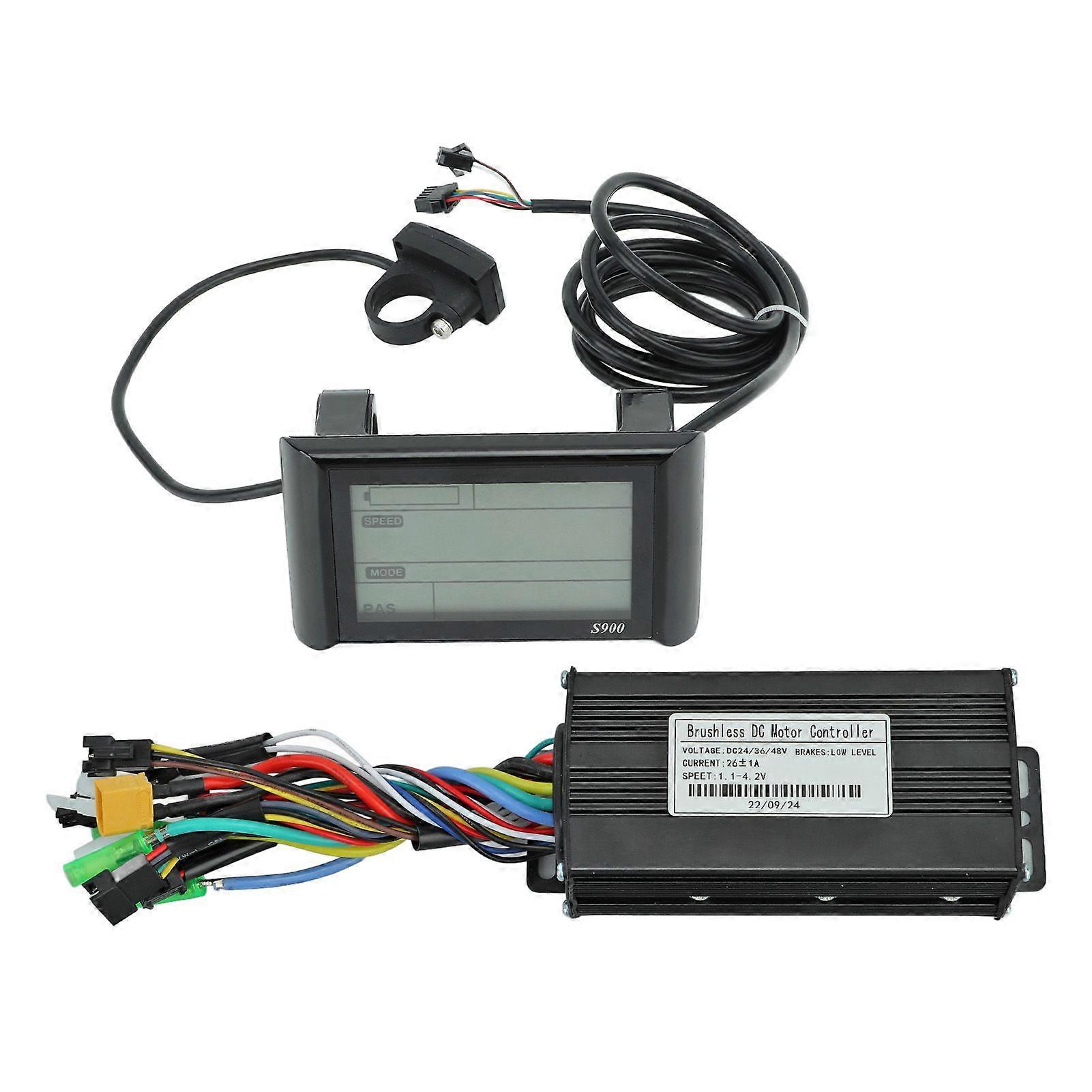 Motor Controller Set with LCD Display 3 Modes Sine Wave Brushless Controller for Electric Bike 24V 36V 48V